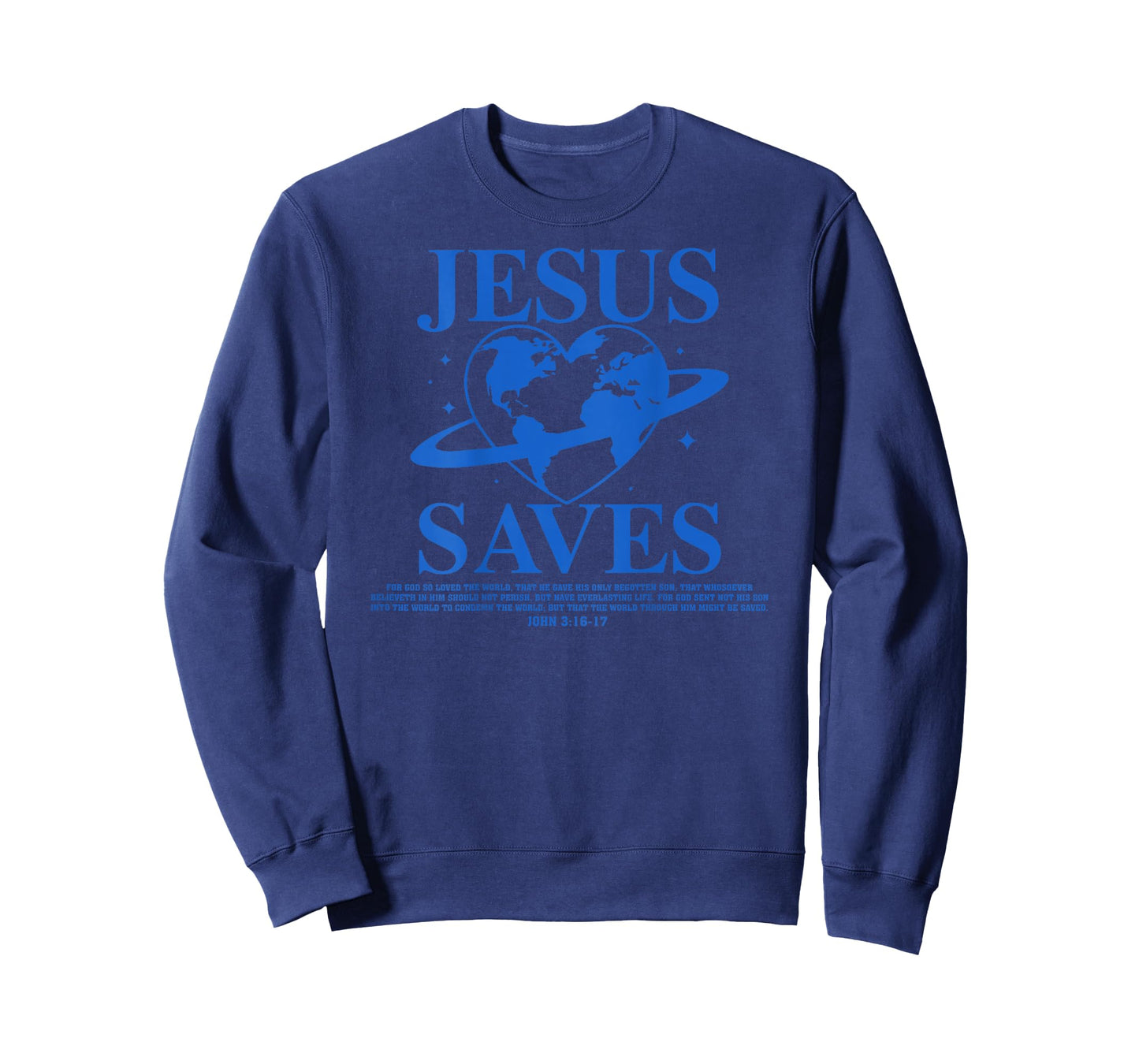 Good News Jesus Saves John 3:16-17 Christian Word (On Back) T-Shirt