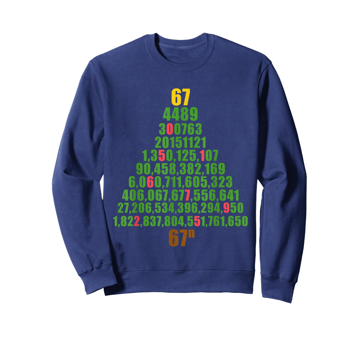 Six Seven Christmas 67 to The NTH Power Funny 6 7 Meme T-Shirt