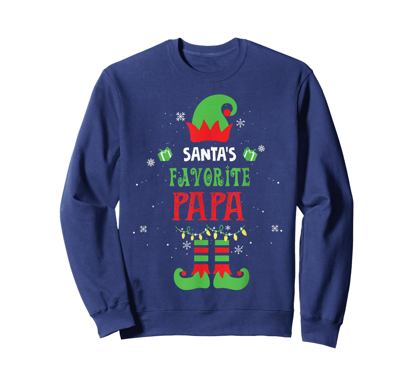 Santa's Favorite Papa Funny Elf Family Xmas T-Shirt