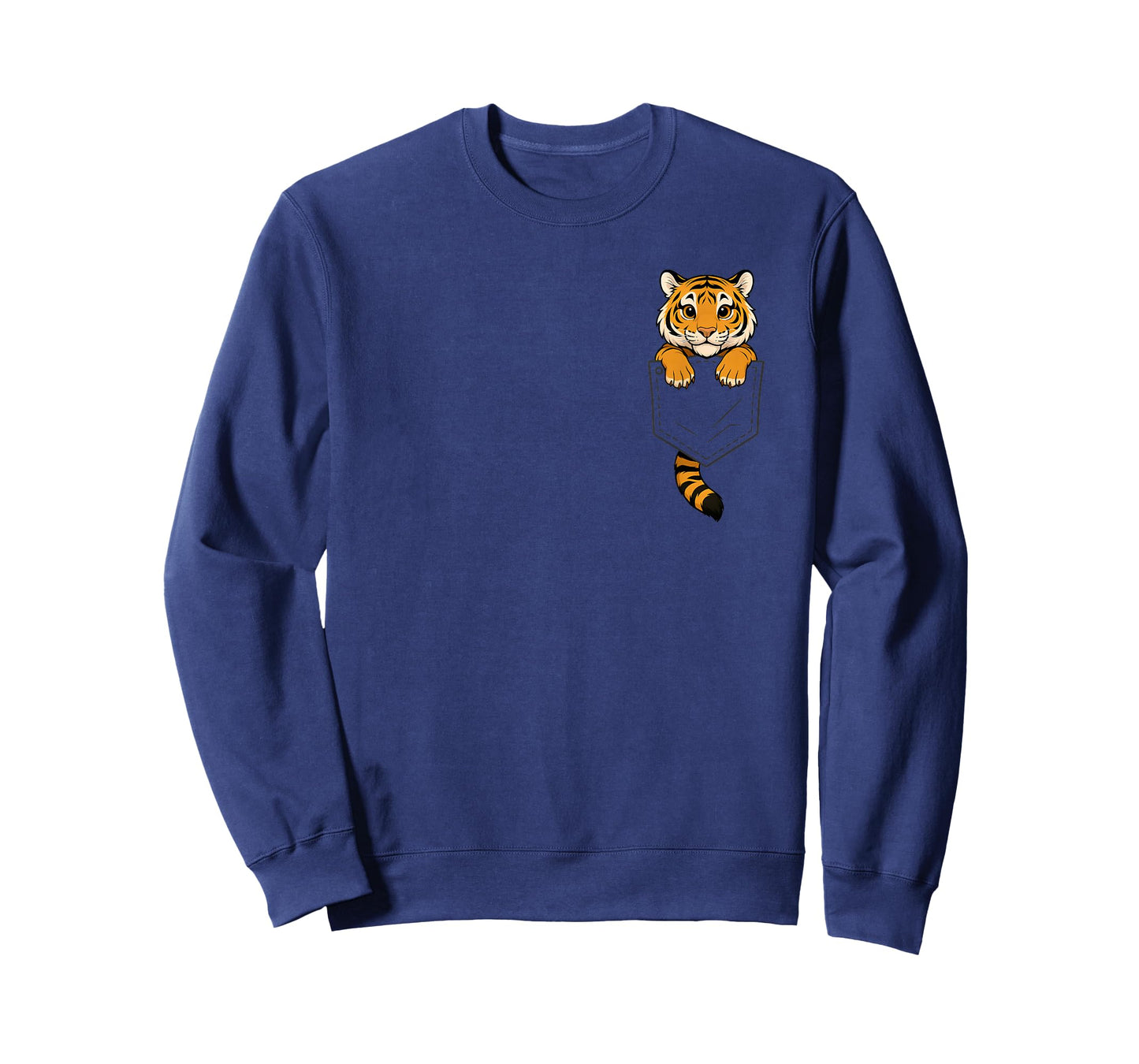 Funny Tiger Peeking in Pocket Animal Lover Men Women Kids T-Shirt