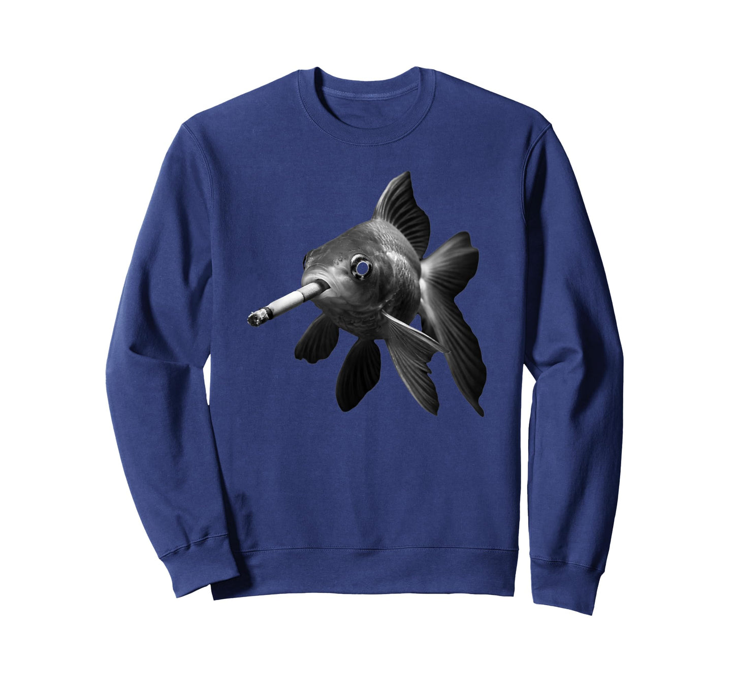 Smoking Black White Cigarette Fish Art T-Shirt