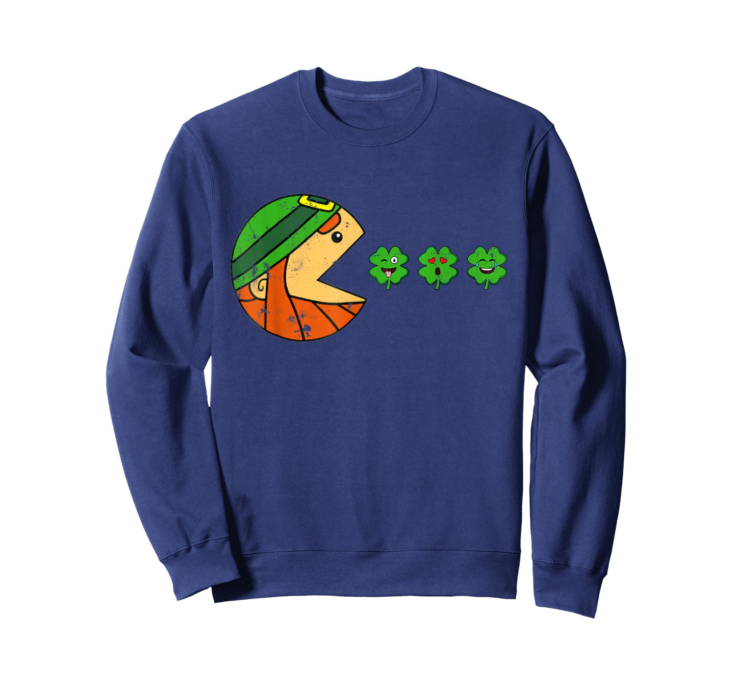 Leprechaun St Patricks Day Eating Shamrock Gamer Men Kids T-Shirt