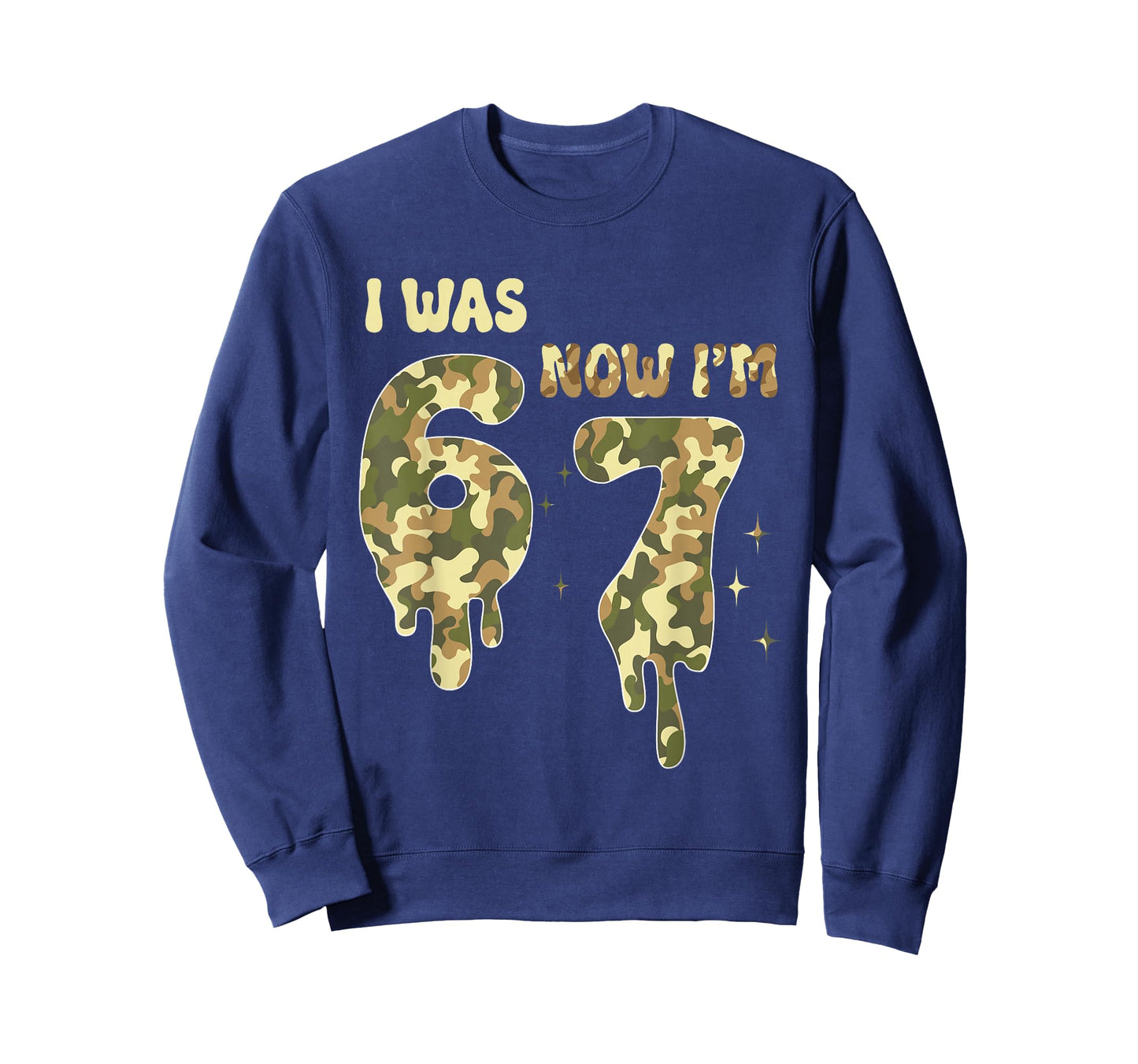 Retro I was 6 Now I'm 7 Camo 67 Ice Cream Drip Baseball Gift T-Shirt