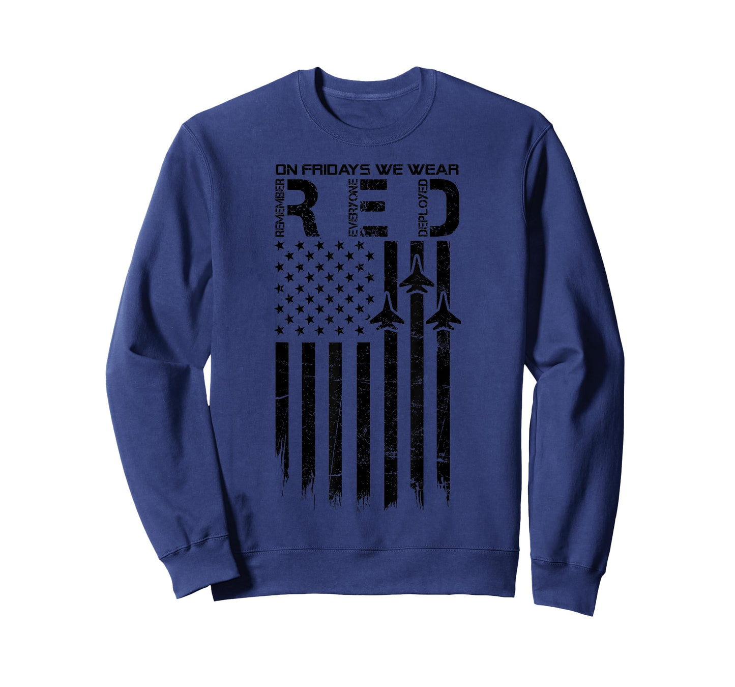 On Fridays We Wear Red Distressed Flag USA Air Force Support T-Shirt