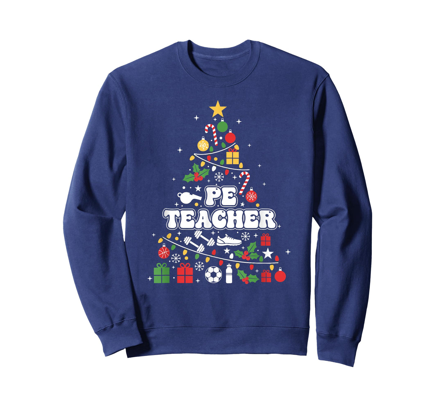 PE Physical Education Teacher Christmas Tree Womens Mens T-Shirt