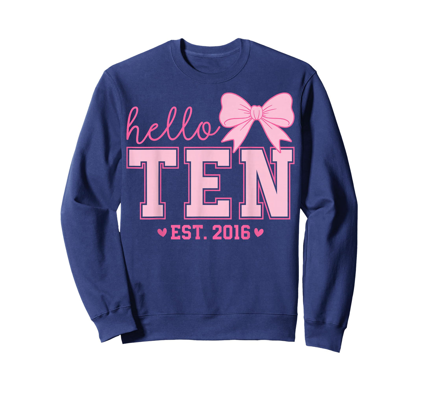 Hello Ten Est 2016 Coquette Bow 10th Birthday Girl 10 Years T-Shirt