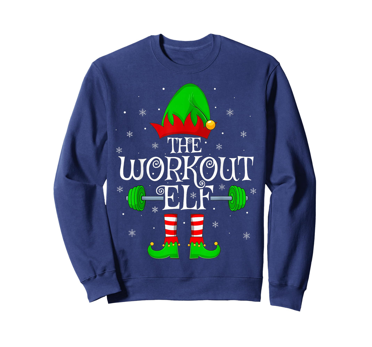 Gym Workout Elf Christmas Family Matching Elf Squad Xmas T-Shirt