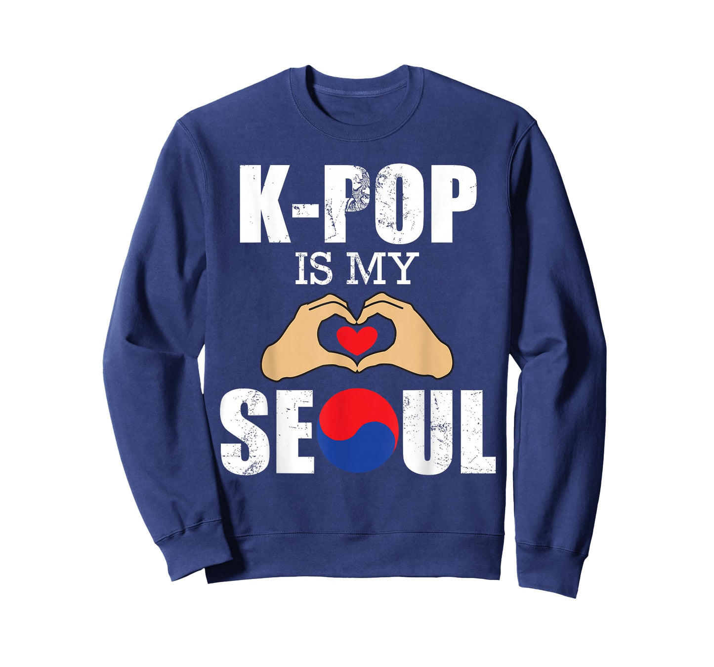 K-Pop is My Seoul Funny Pun Korean Flag & Love Hand Sign T-Shirt