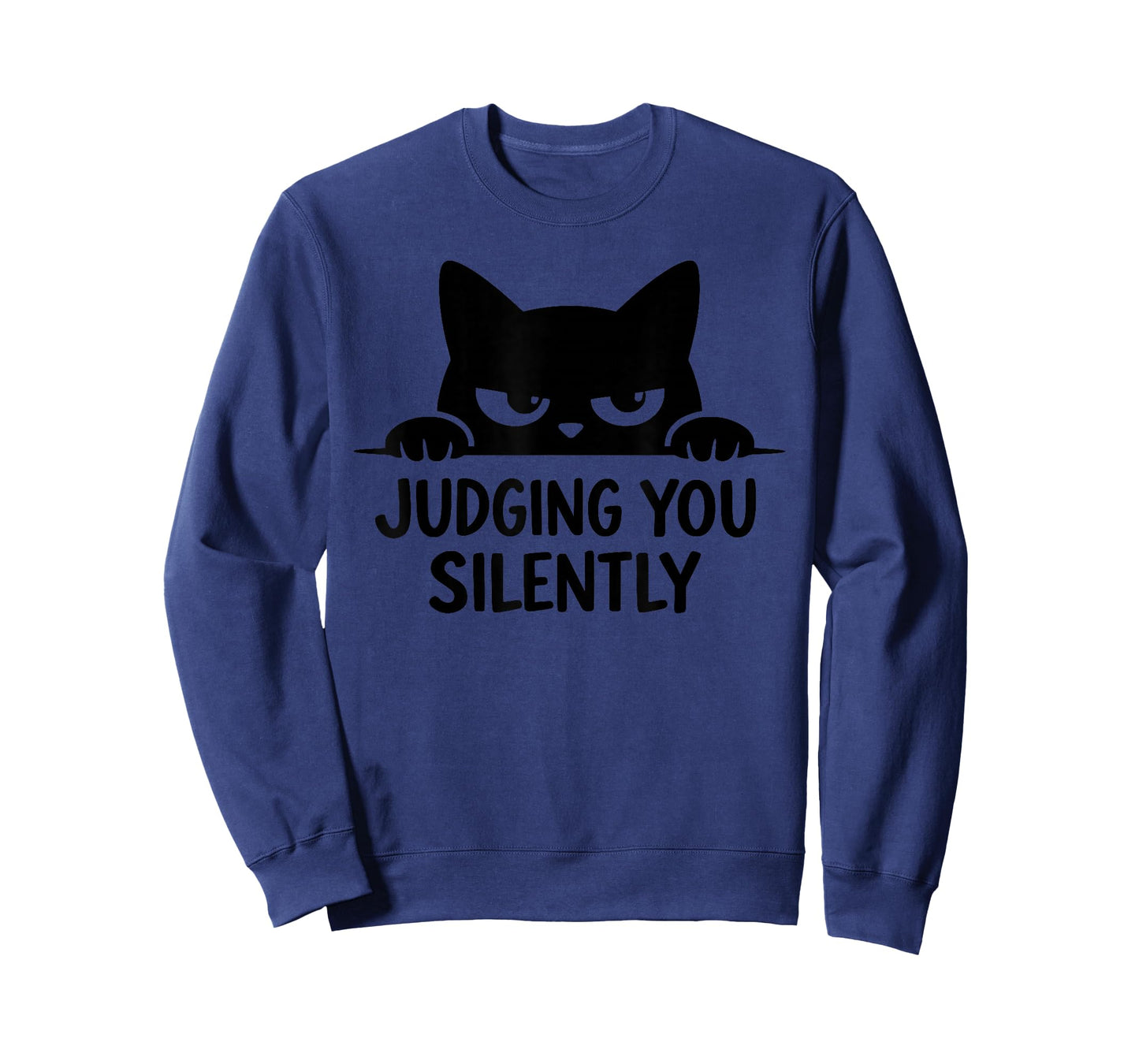 Black Cat for Cat Lover Mom Dad Cat Judging You Silently T-Shirt