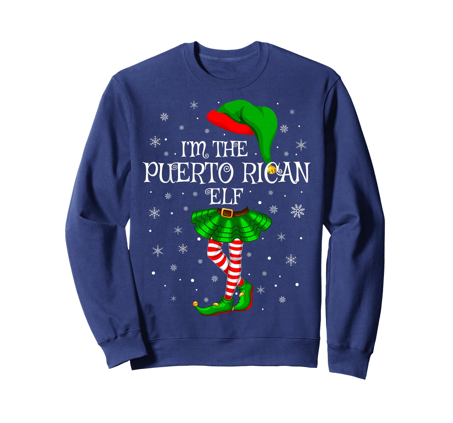 Puerto Rican Elf Christmas Family Group Women Girls Xmas T-Shirt