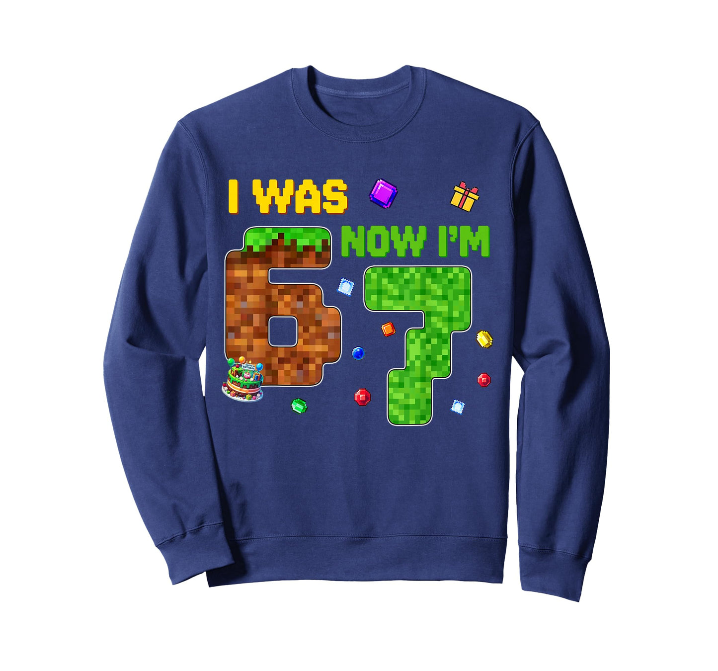 I was 6 Now I'm 7 Six Seven 7 Years Old Birthday Kids Boys T-Shirt
