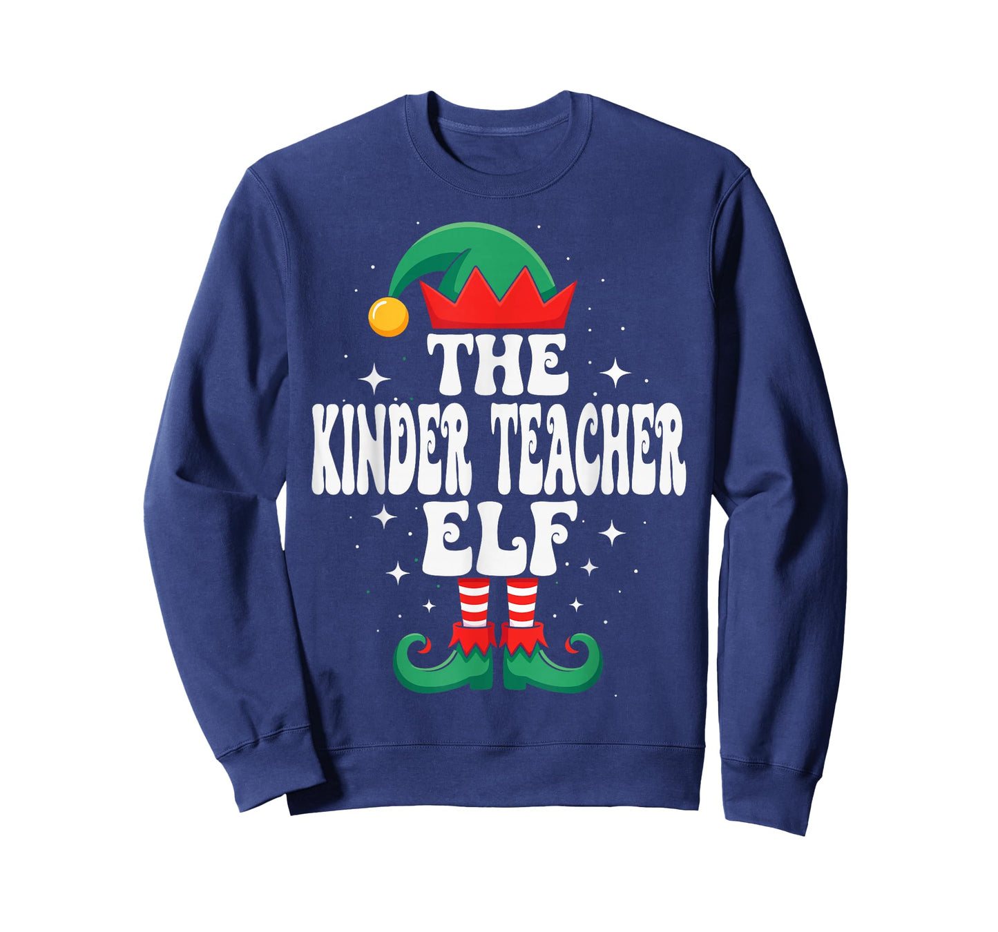 The Kinder Teacher Elf Funny Christmas Matching Family T-Shirt