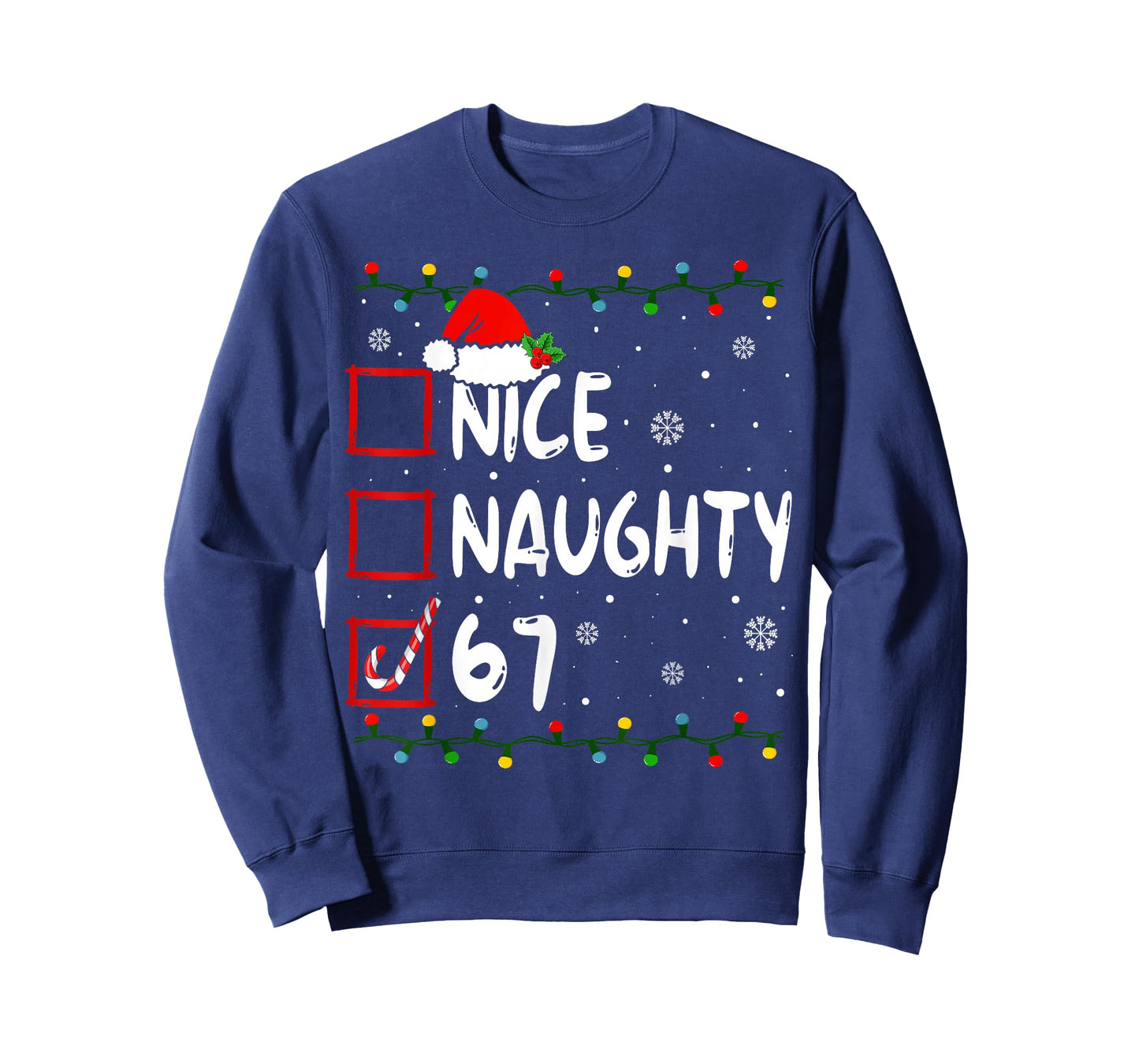 Funny Nice Naughty 6 7 Christmas 67 Meme Xmas Boys Girls T-Shirt