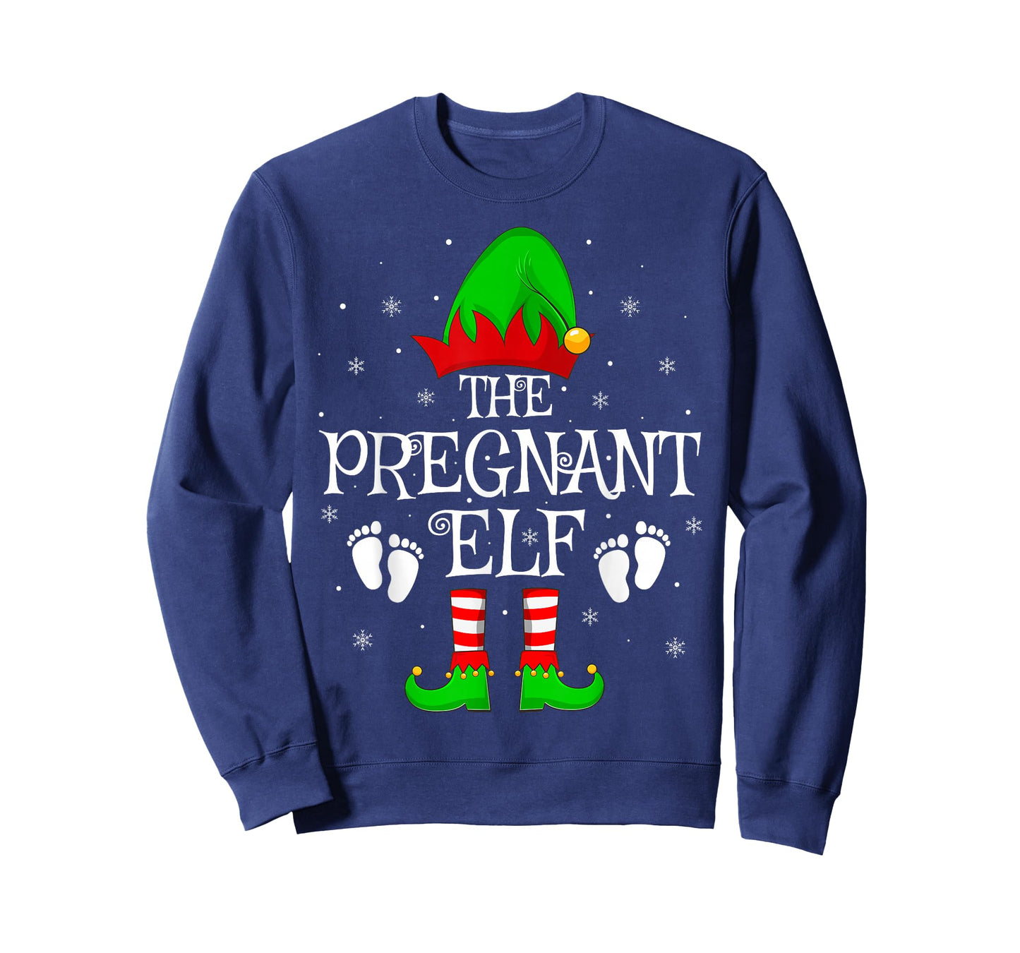 Pregnant Elf Christmas Family Matching Elf Squad Xmas Pajama T-Shirt
