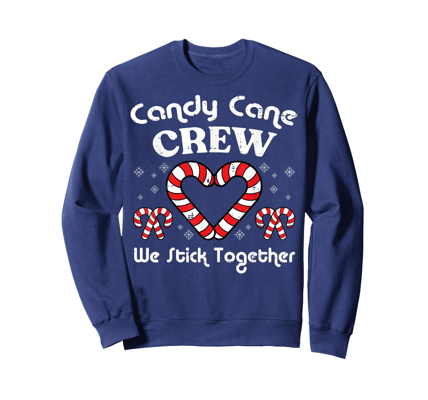 Christmas Candy Cane Crew Stick Together Xmas Women Men Kids T-Shirt