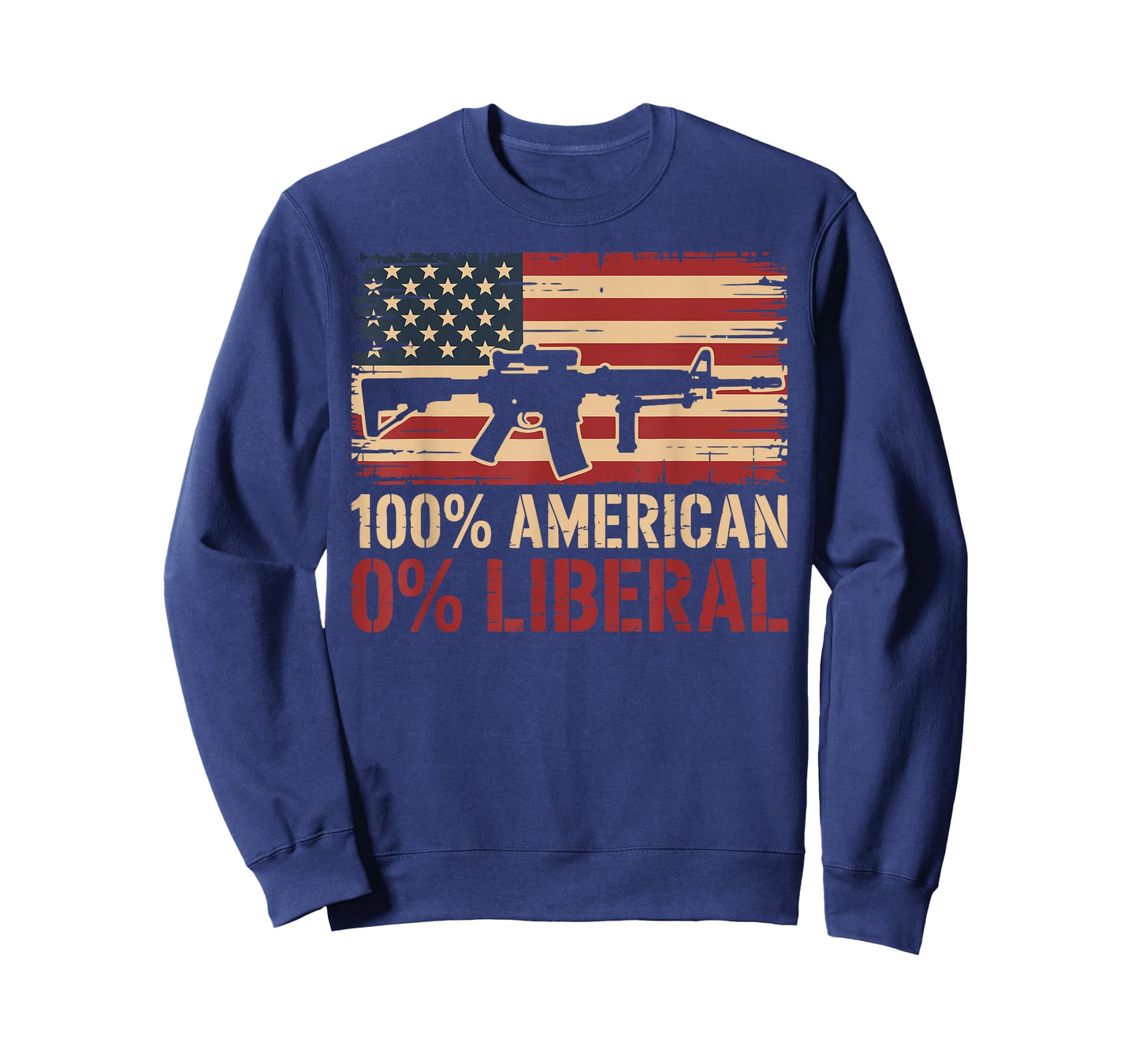 100% American 0% Liberal Patriotic Veterans Military USA T-Shirt