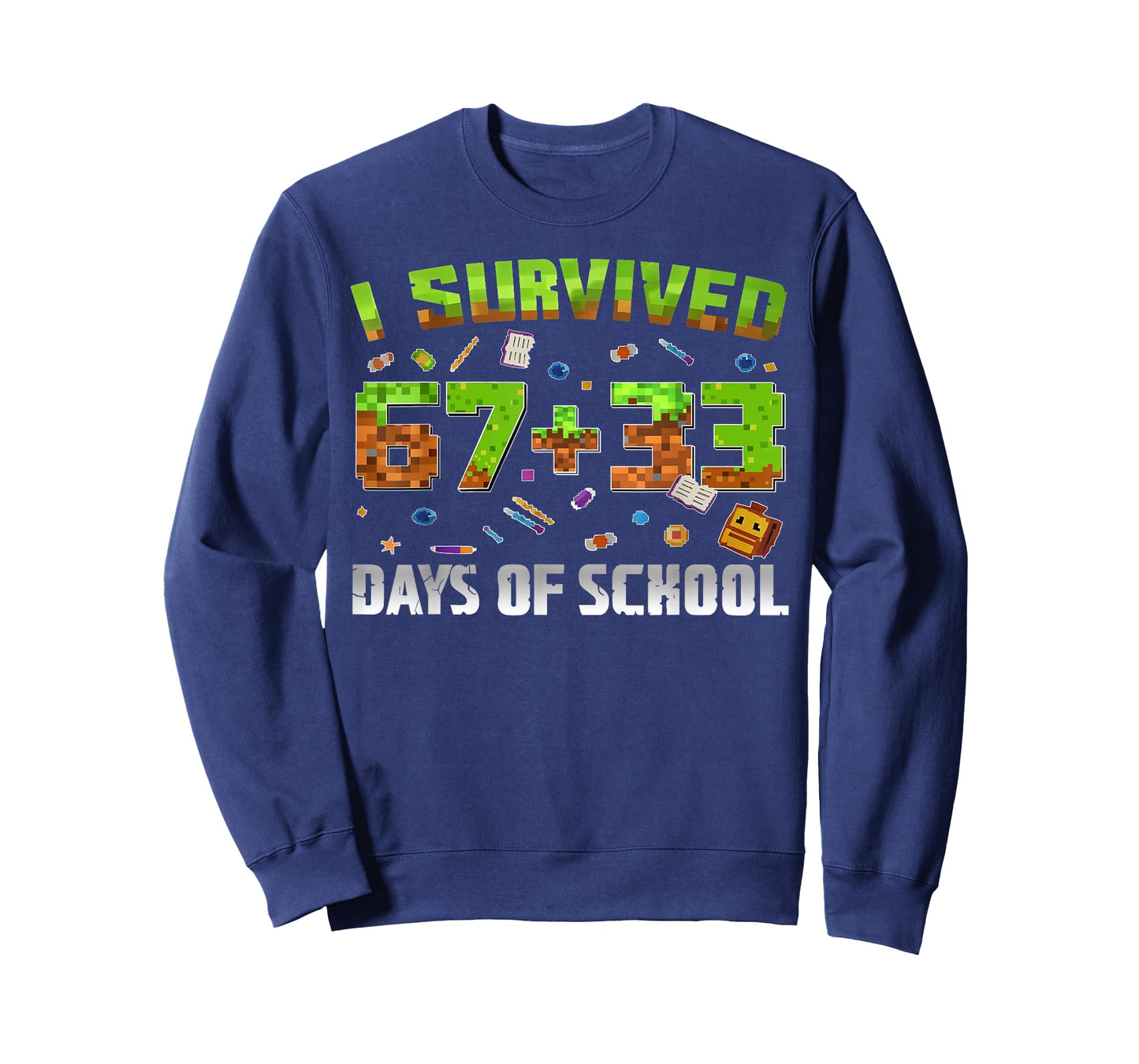 I Survived 100 Days of School 67+33 Game Student Teacher T-Shirt
