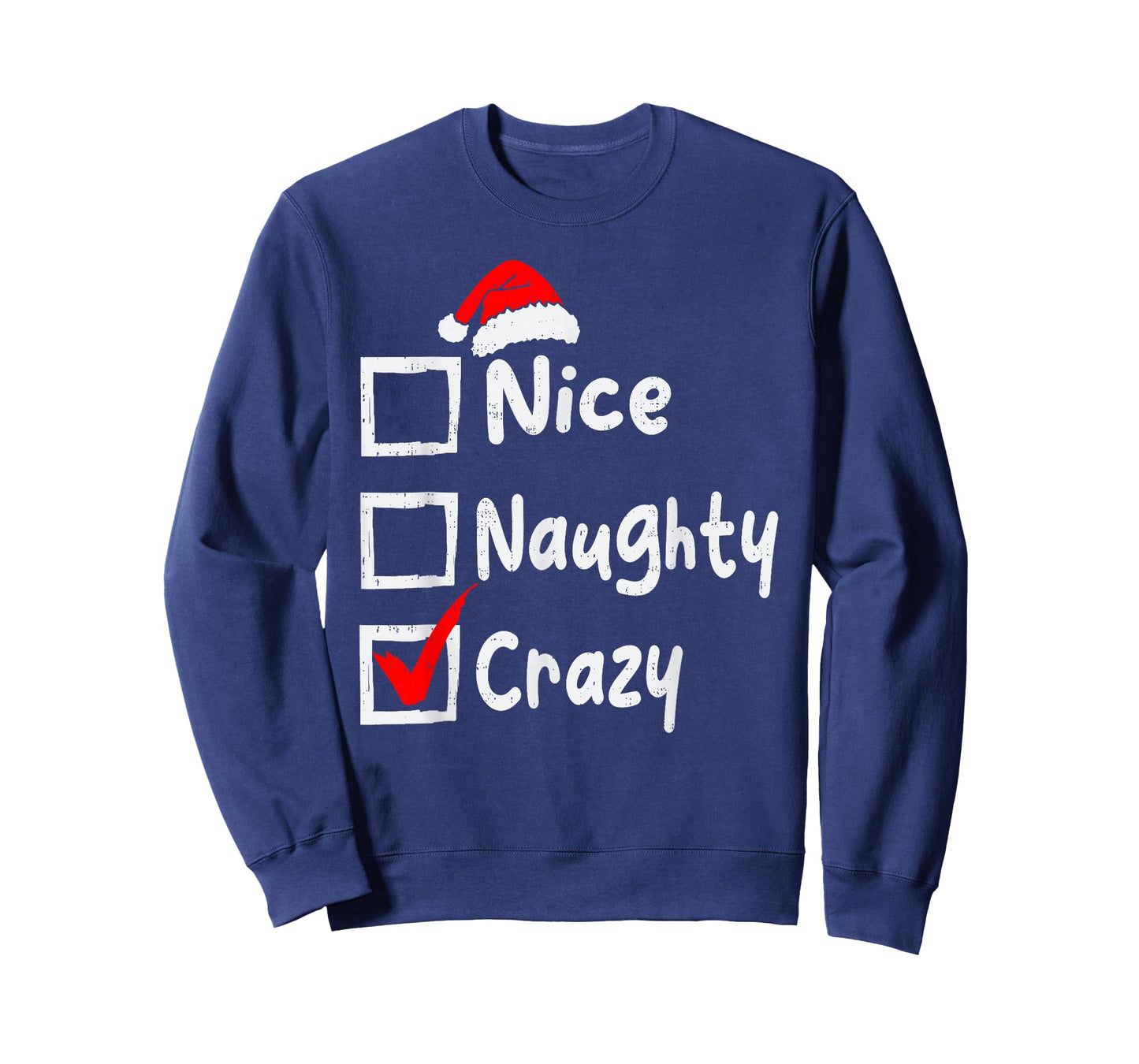 Nice Naughty Crazy Funny Christmas List Family Matching Xmas T-Shirt