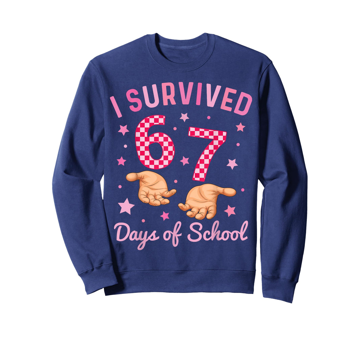 I Survived 67 Days of School Funny 6 7 Meme Six Seven Girls T-Shirt