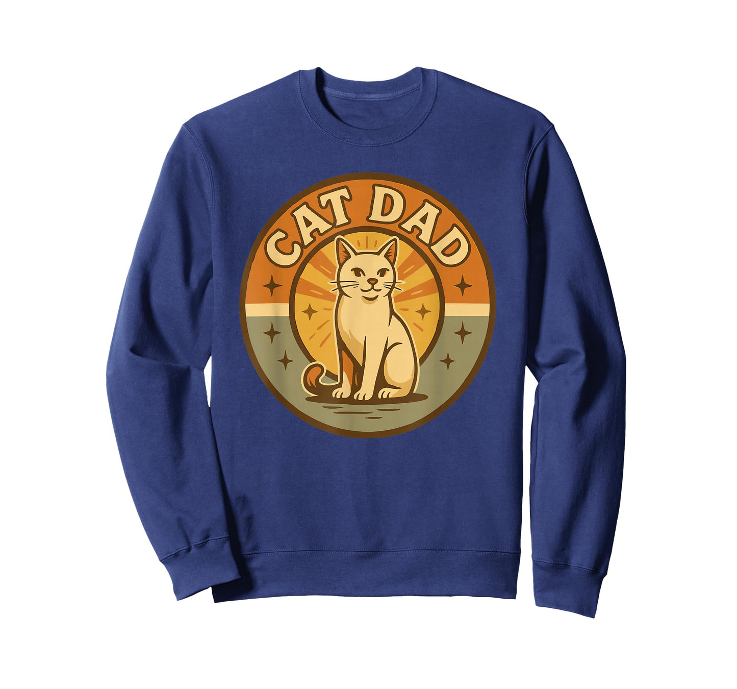 Retro Cat Dad Vintage-Style Feline Lover Graphic T-Shirt