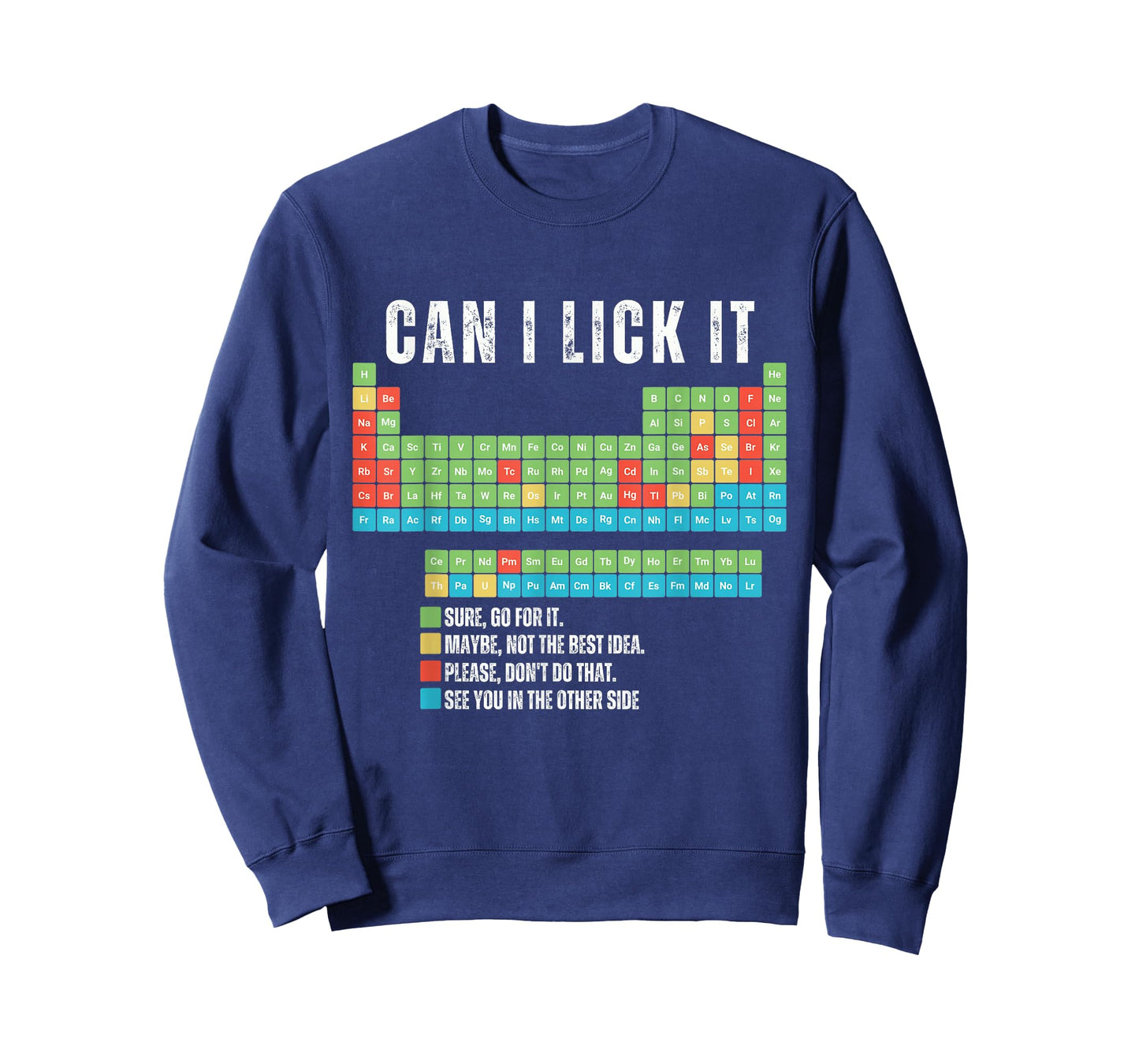 Can I Lick It Tee Funny Periodic Table of Elements Science T-Shirt