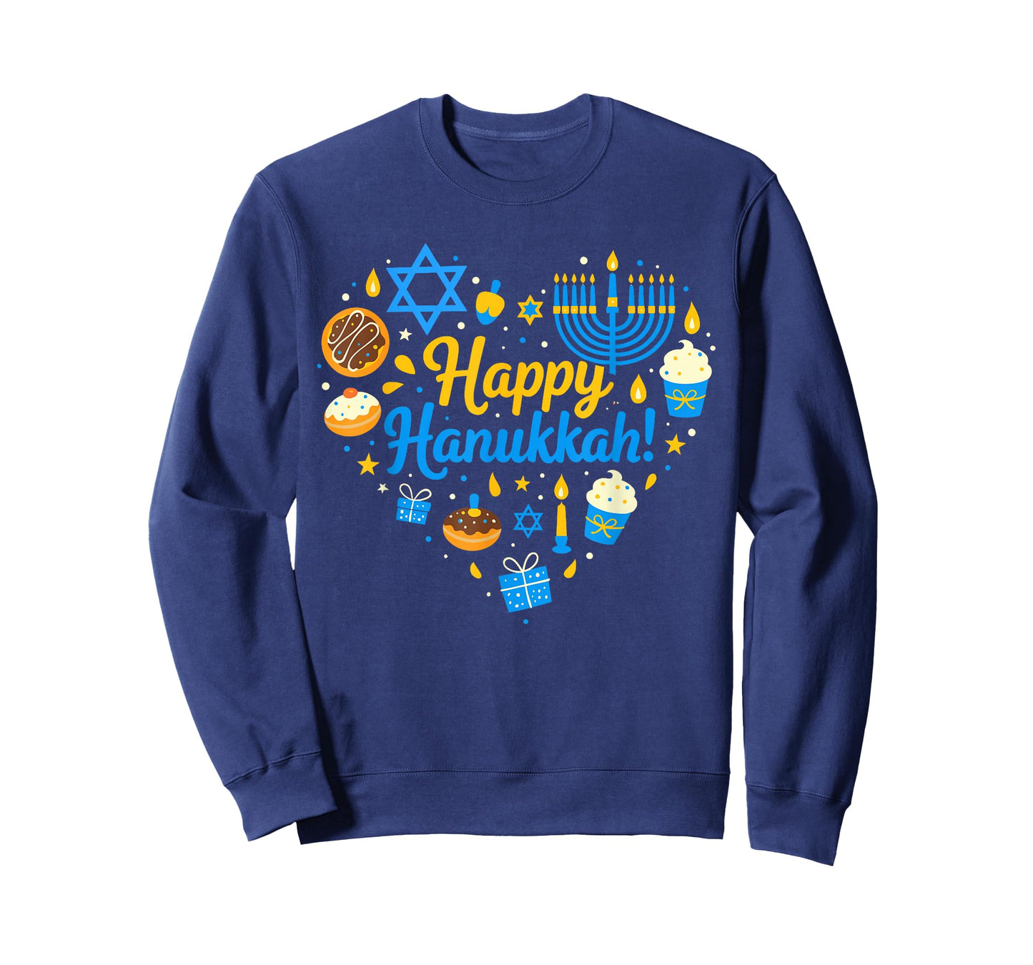 Happy Hanukkah Heart Dreidel Jewish Menorah Chanukah Pajamas T-Shirt