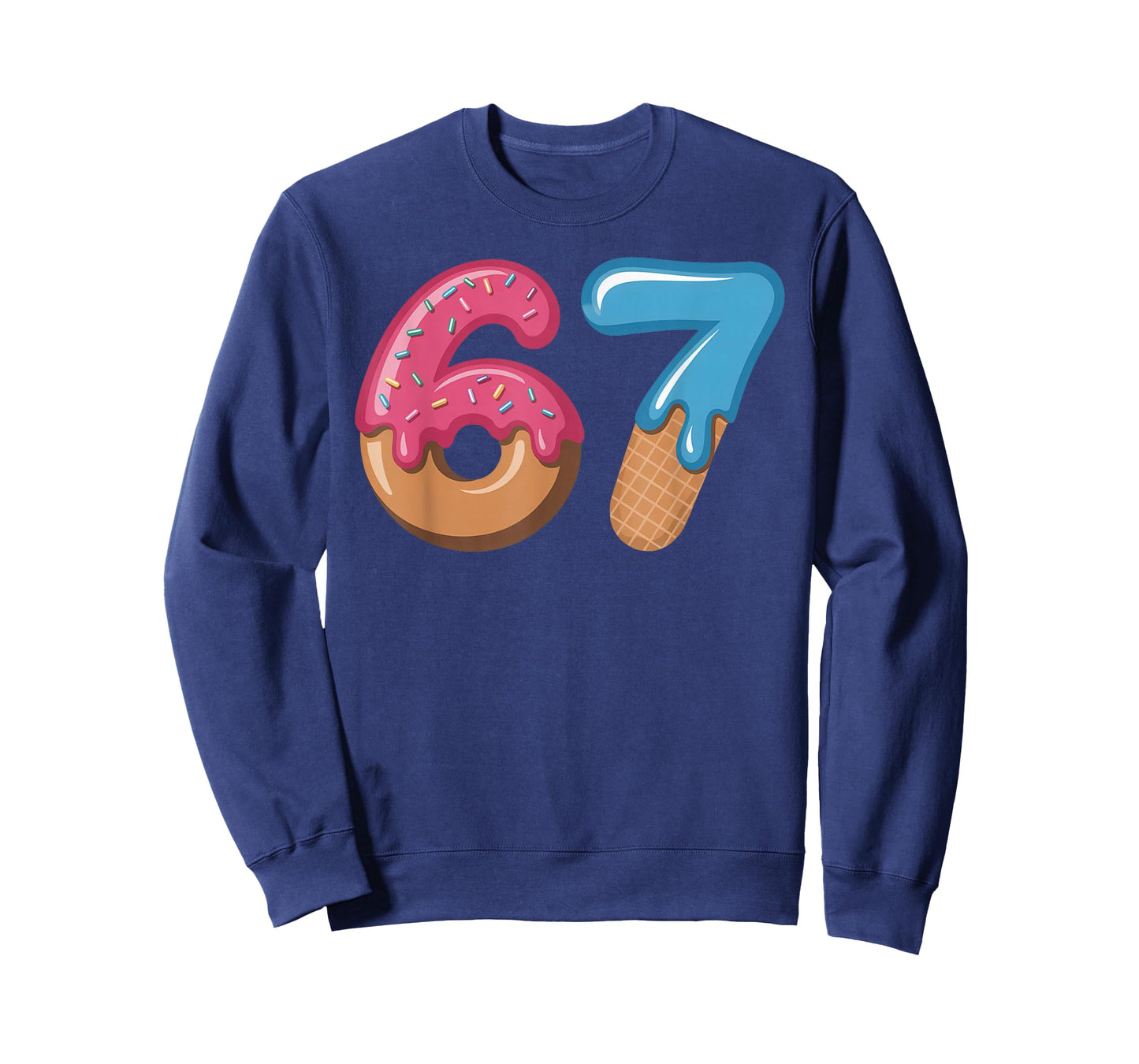 Six Seven Ice Cream Drip Cool Meme 67 Funny Number T-Shirt