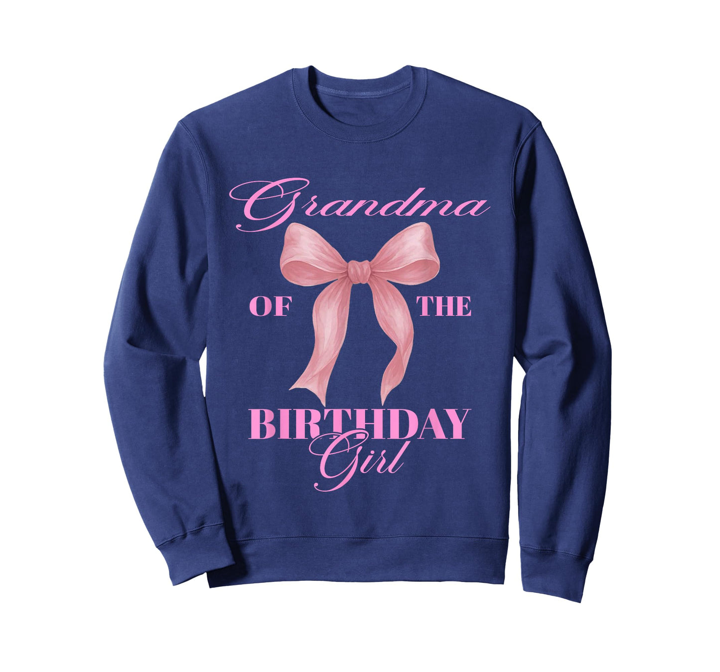 Grandma of The Birthday Girl Family Pink Coquette Bow T-Shirt