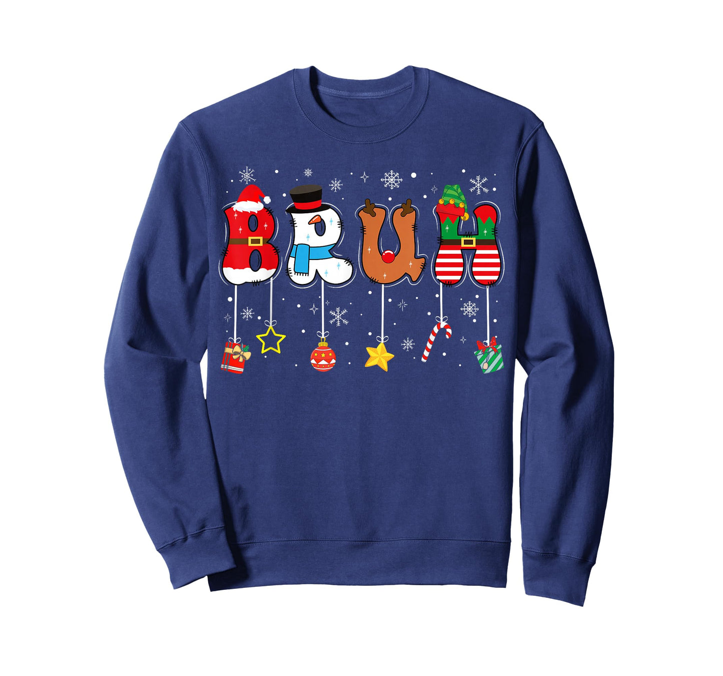 Bruh Funny Christmas Red Plaid Teens Boys Kids Xmas Pajamas T-Shirt