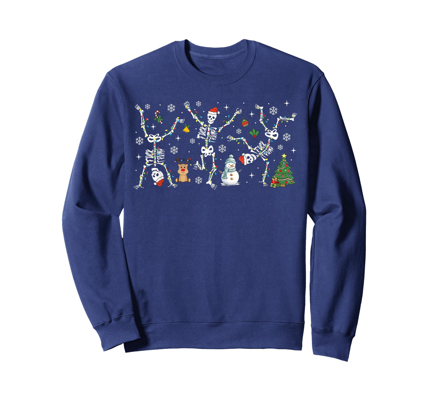 Subtle Anti Trump Hidden Message Dancing Skeleton Christmas T-Shirt