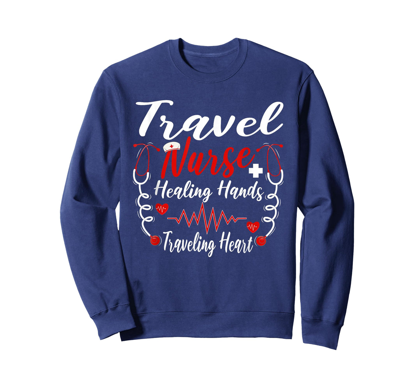Travel Nurse Healing Hands Traveling Heart Adventure Nurse T-Shirt