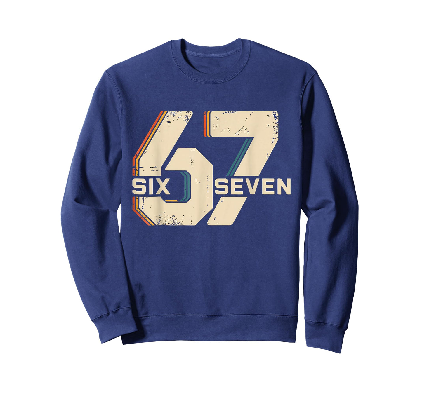 Retro 67 Six Seven 6 7 Number Vintage 67 Meme Men Women T-Shirt