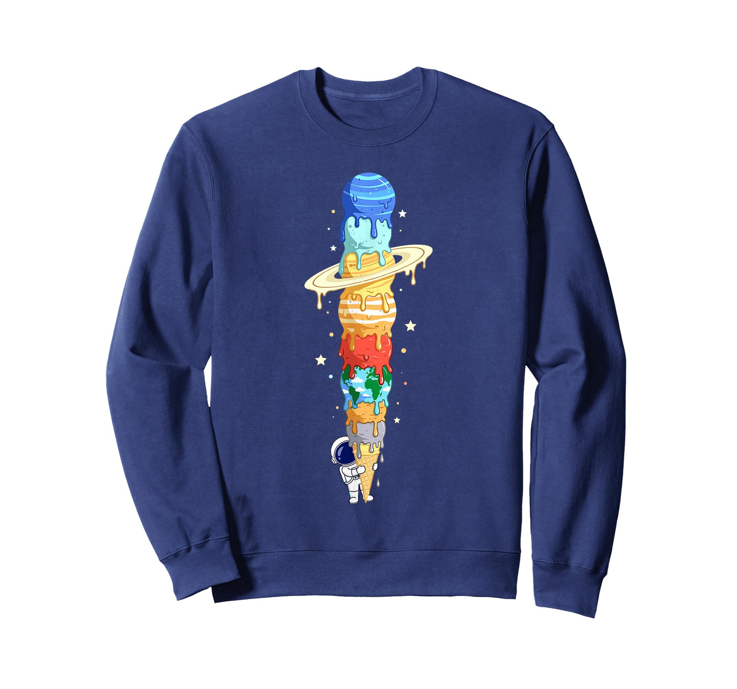 Astronaut Planet Ice Cream Cone Astronomy Space Solar System T-Shirt