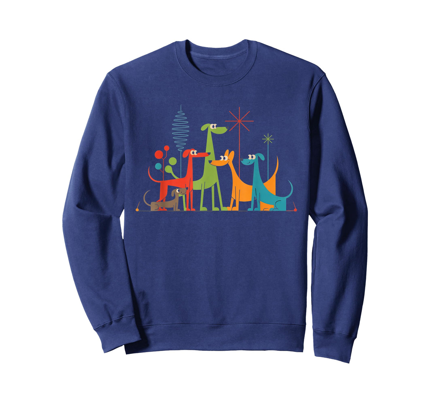 Retro Mid Century Modern Dogs 50s 60s Atomic Art Design T-Shirt