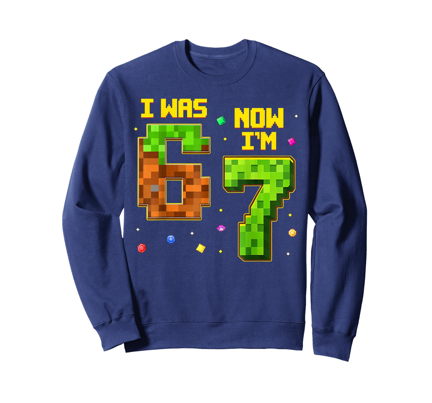 7 Year Old Birthday Funny I was 6 Now I'm 7 Six Seven Meme T-Shirt