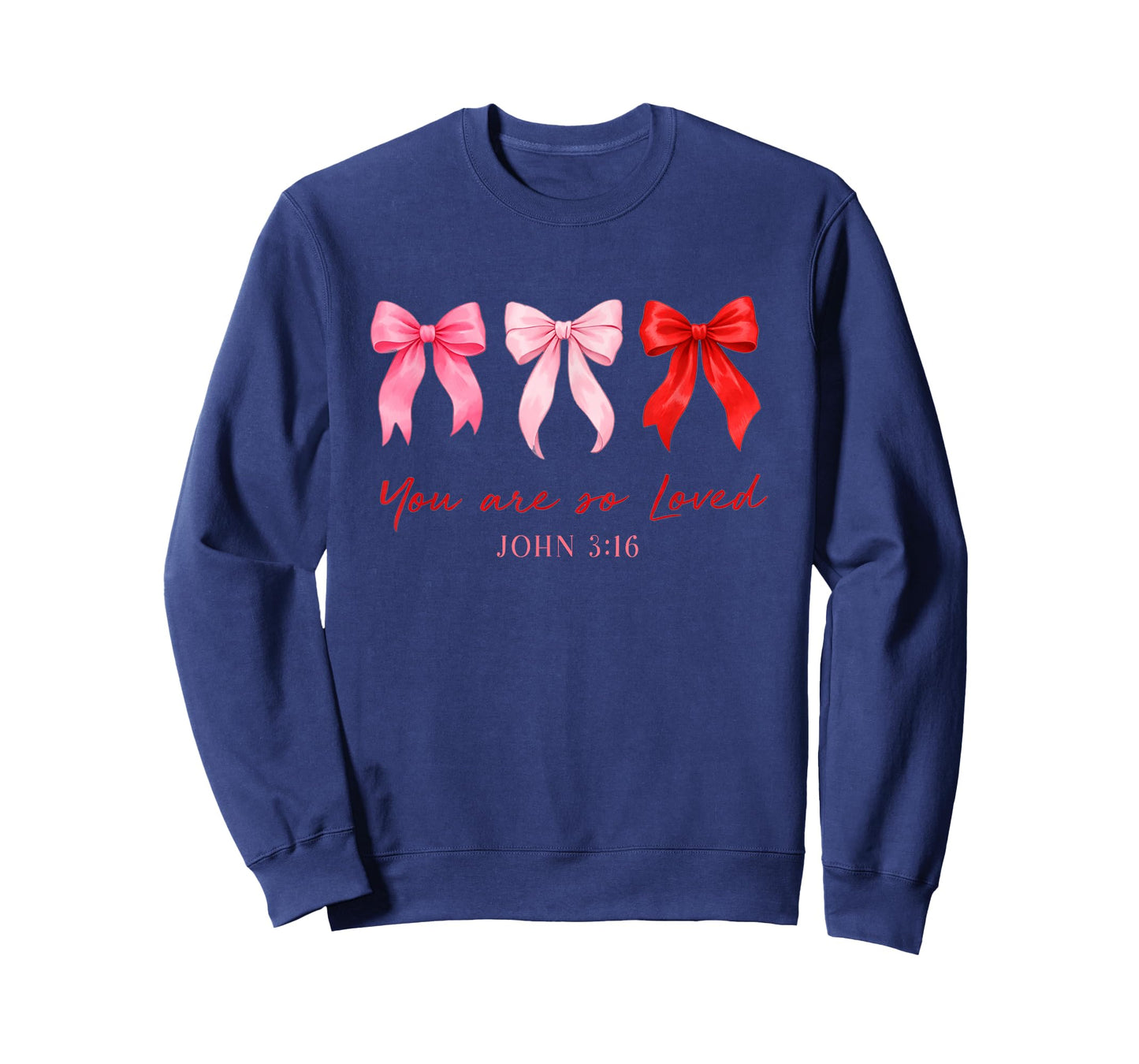 You are So Loved John 3:16 Coquette Pink Bow Christian Women T-Shirt