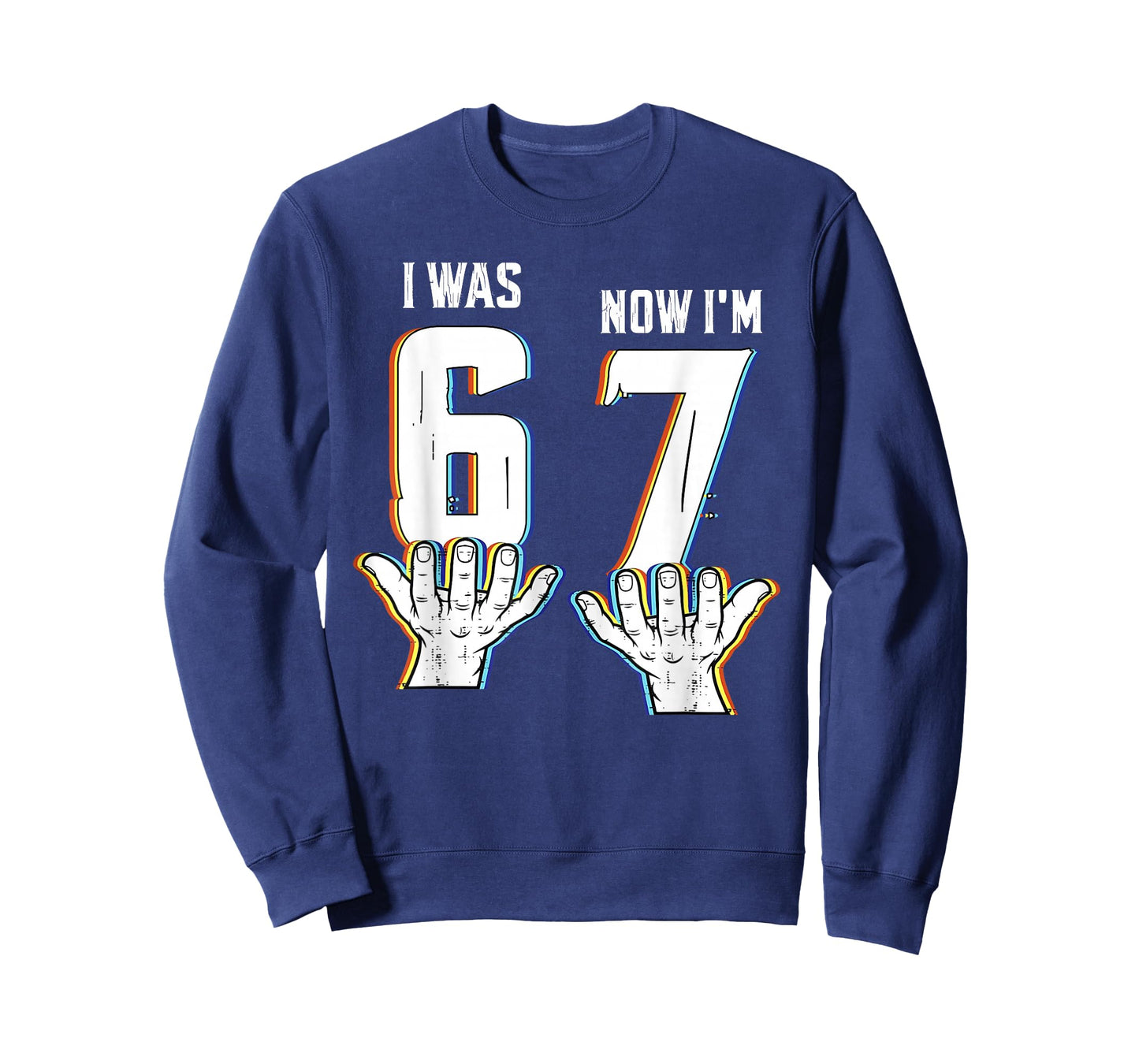 Six Seven Meme 7 Year Old Birthday Shirt was 6 Now I'm 7 T-Shirt