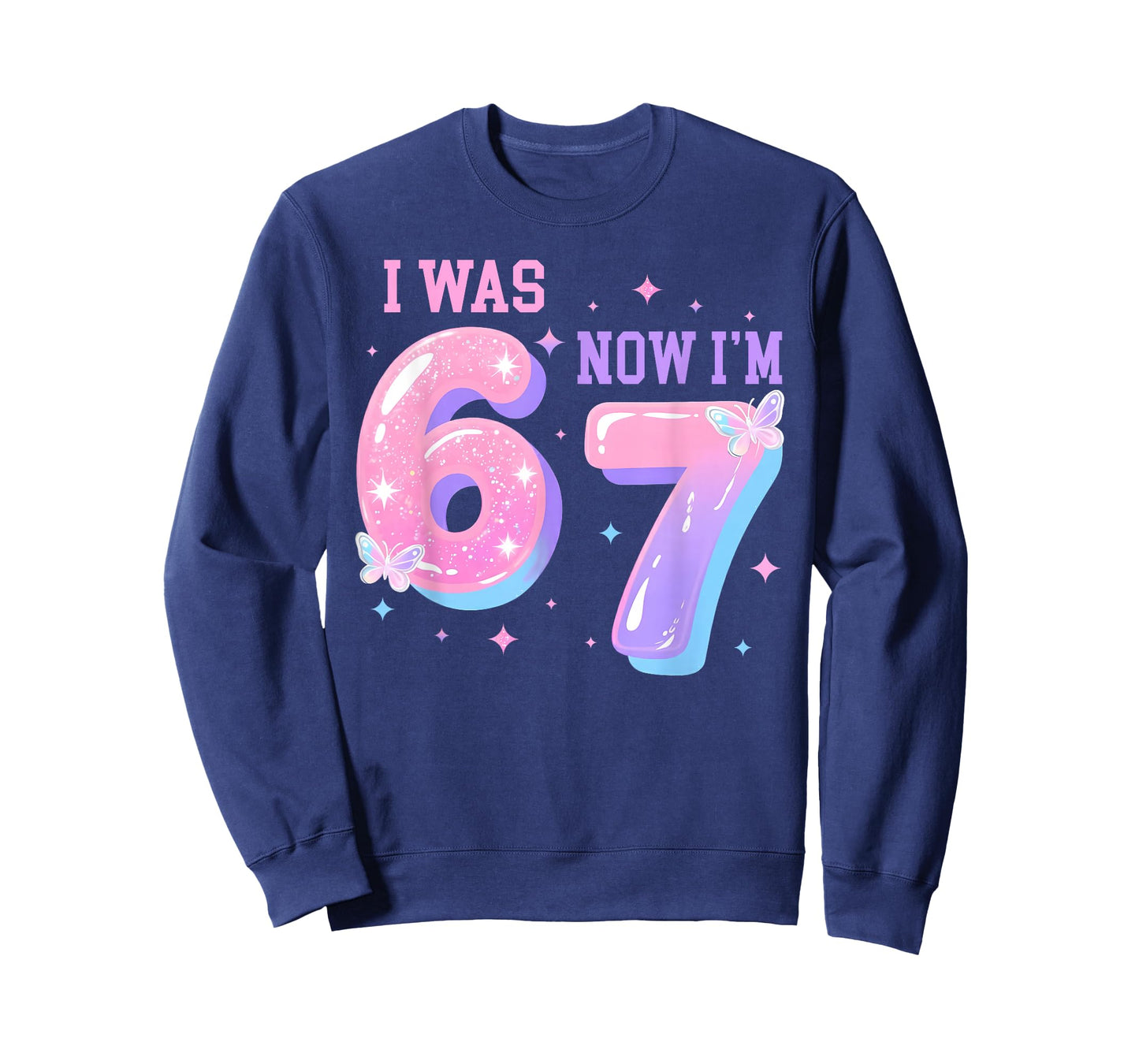 7 Year Old Birthday I was 6 Now I'm 7 67 Groovy 7th Birthday T-Shirt