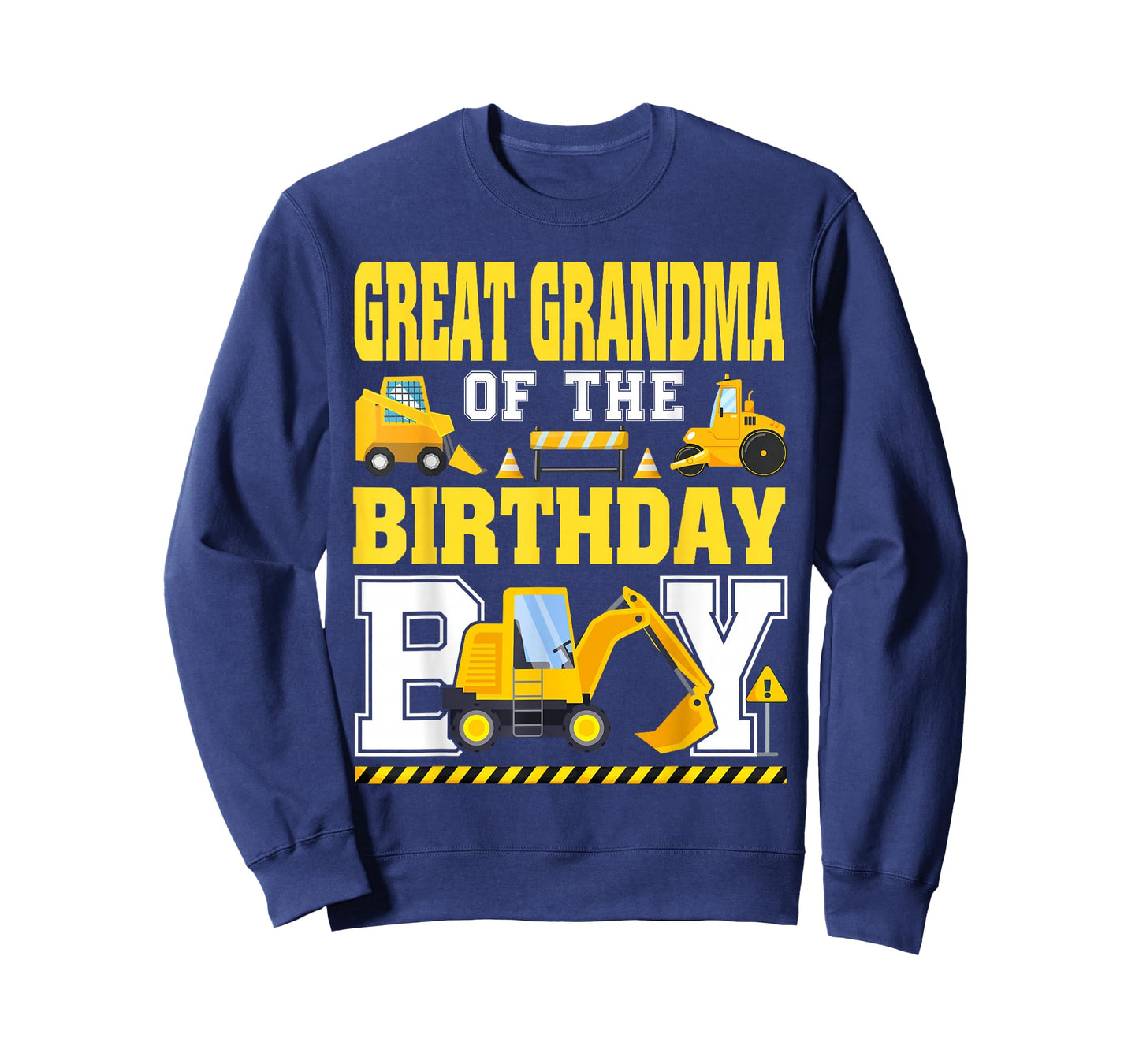 Great Grandma of The Birthday Boy Excavator Construction T-Shirt