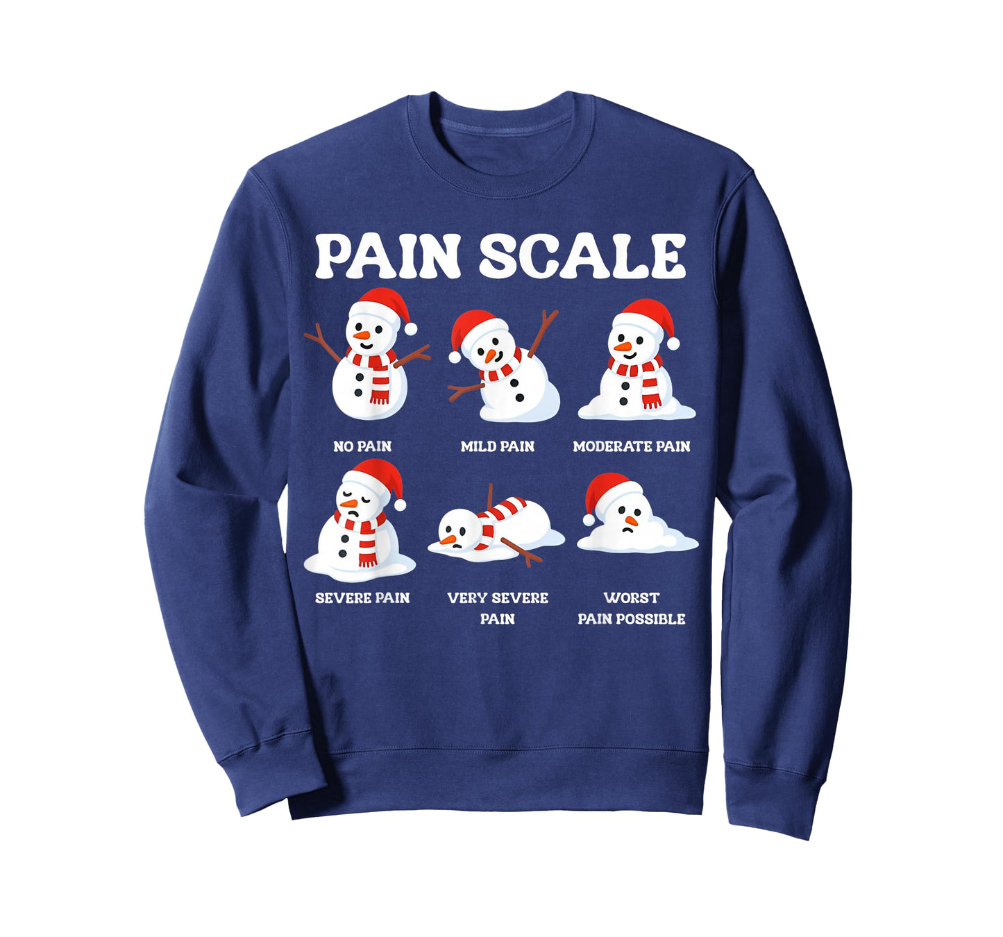 Pain Scale Snowman Nurse Christmas Xmas Snow Pajamas Holiday T-Shirt