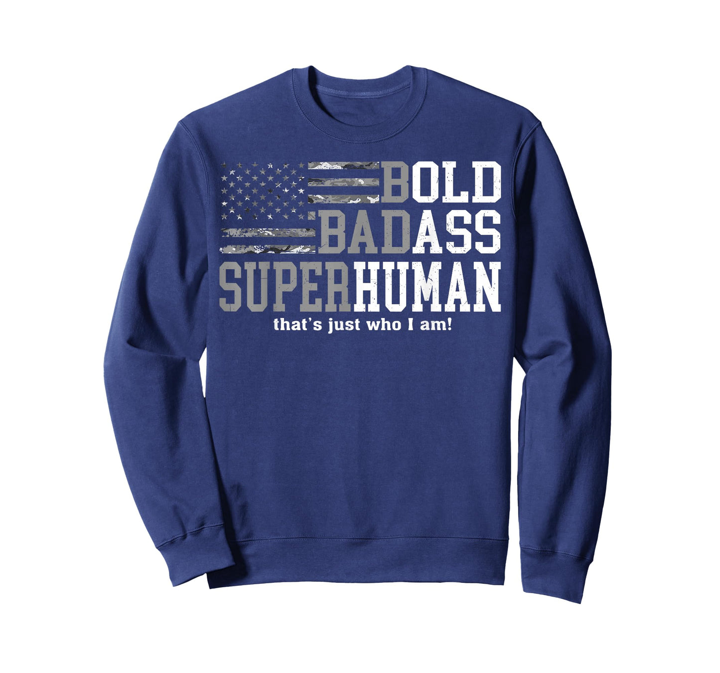 Vintage Bold Badass-Superhuman I Am Fathers Day USA Flag T-Shirt
