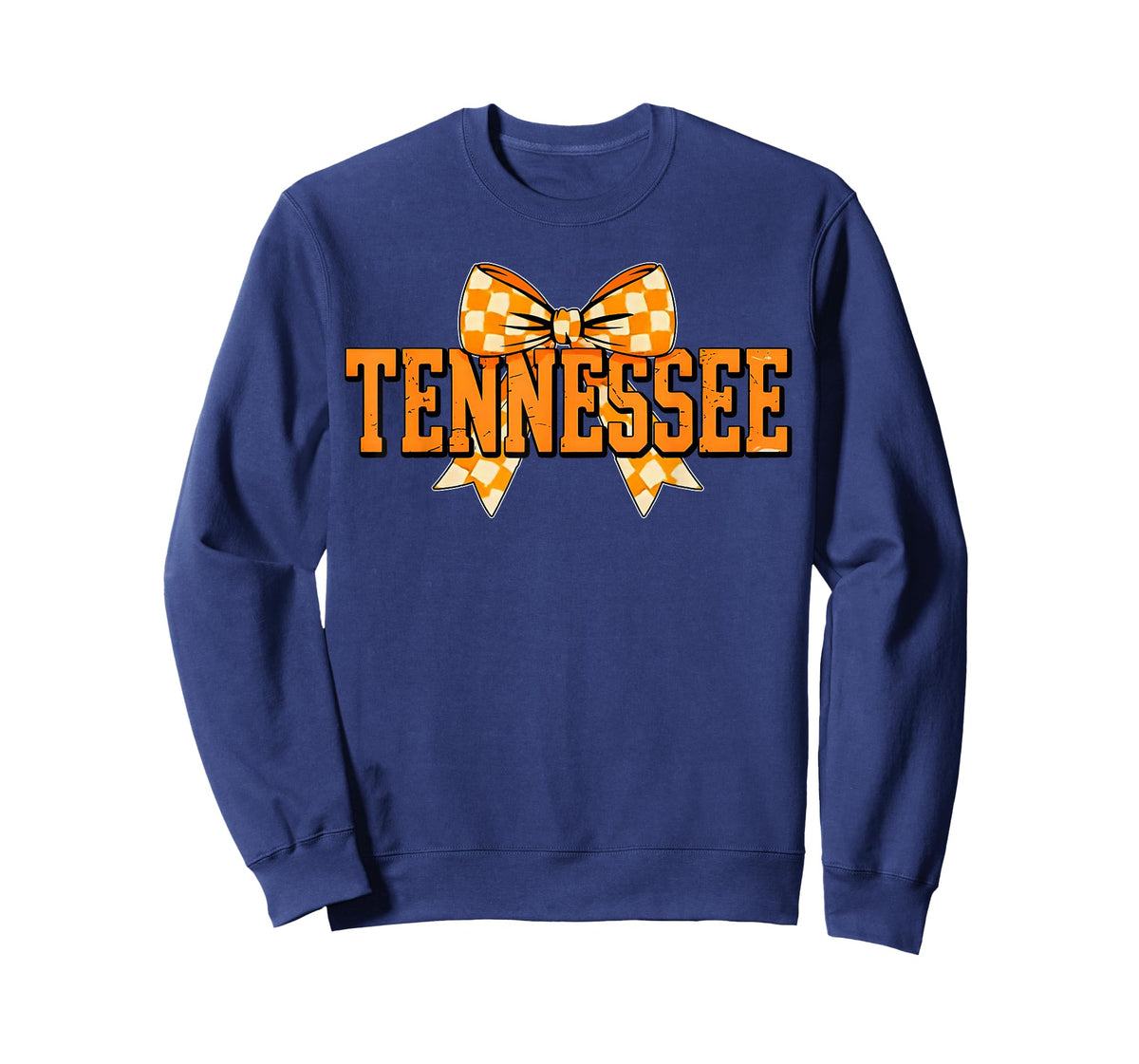 Vintage Tennessee Checkered Orange Coquette Bow Women Girls T-Shirt