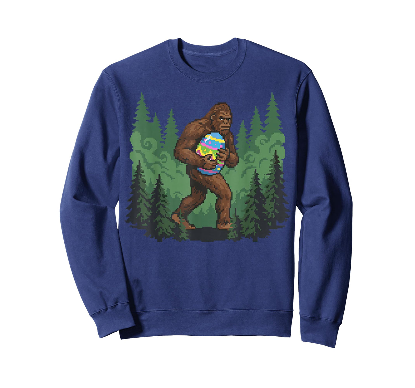 Bigfoot Easter Bunny Sasquatch Egg Hunt Funny Pixel Art T-Shirt