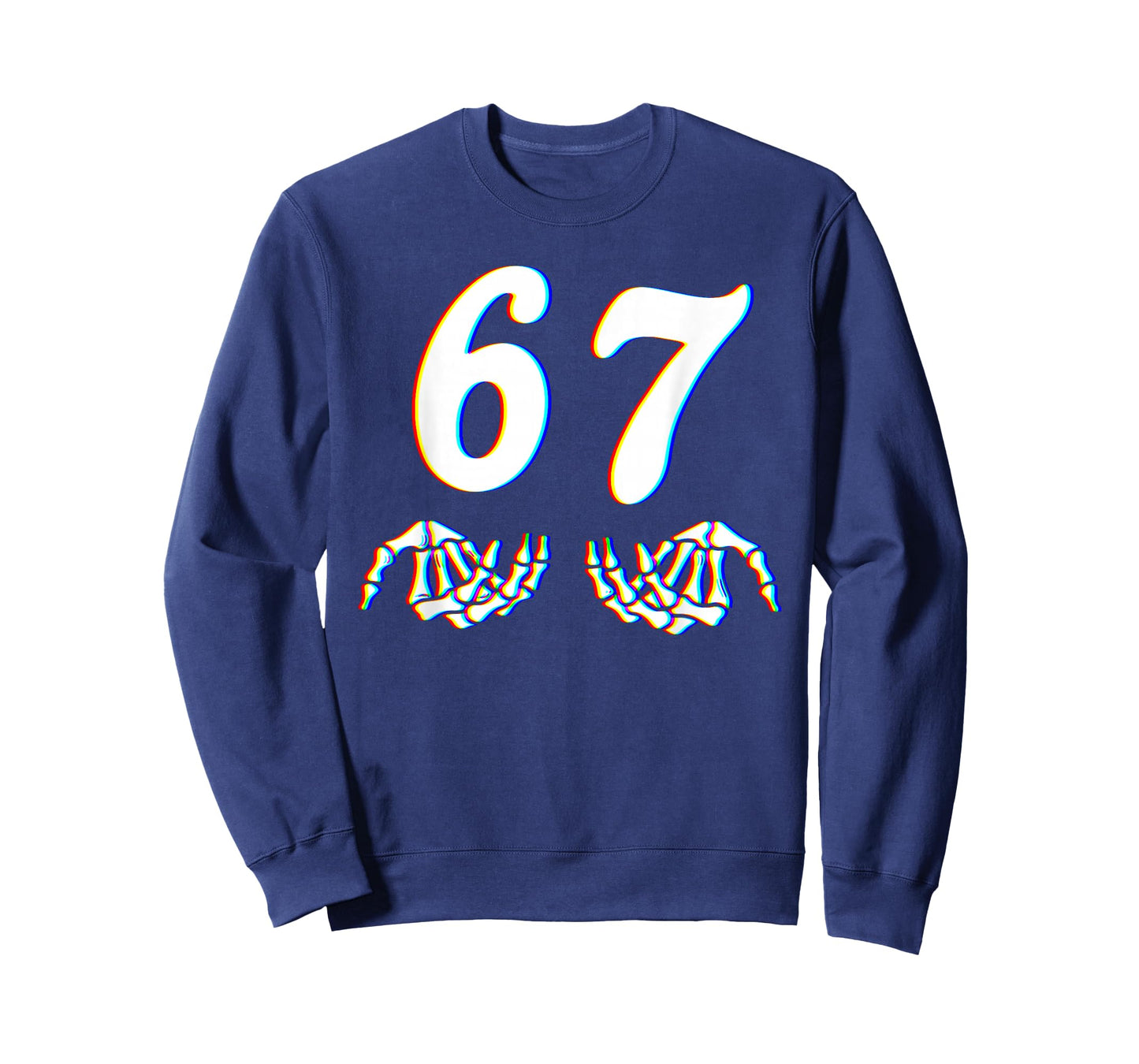 Funny Six Seven 6 7 Meme 67 Skeleton Hand Halloween Costume T-Shirt