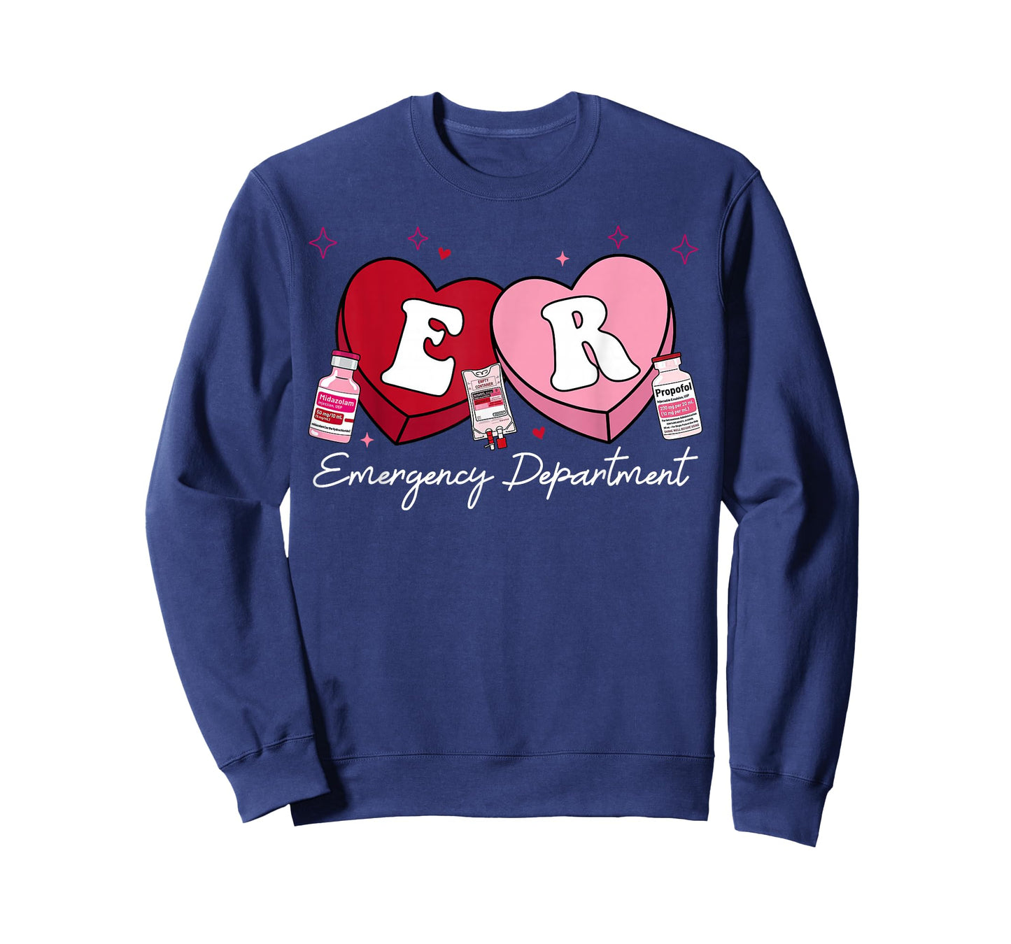 Emergency Department Candy Heart Valentine Day ER Nurse T-Shirt