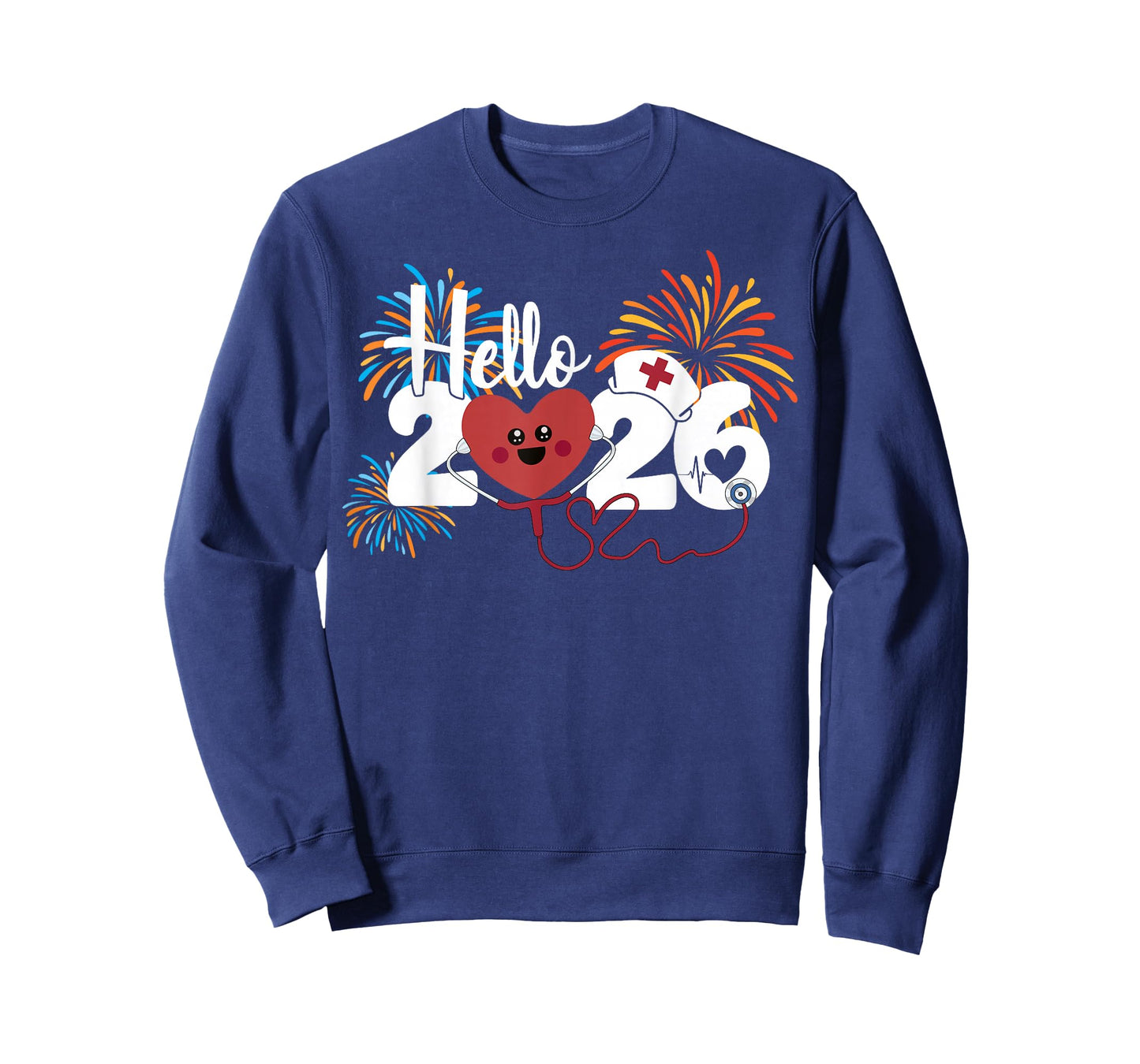 Hello 2026 Nurse Life Nursing New Year Eve Crew Fireworks T-Shirt
