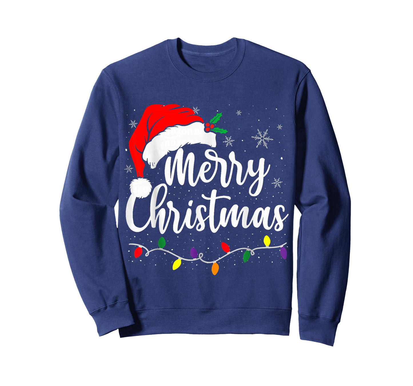 Merry Christmas Lights Red Santa Hat Xmas Family Men Women T-Shirt