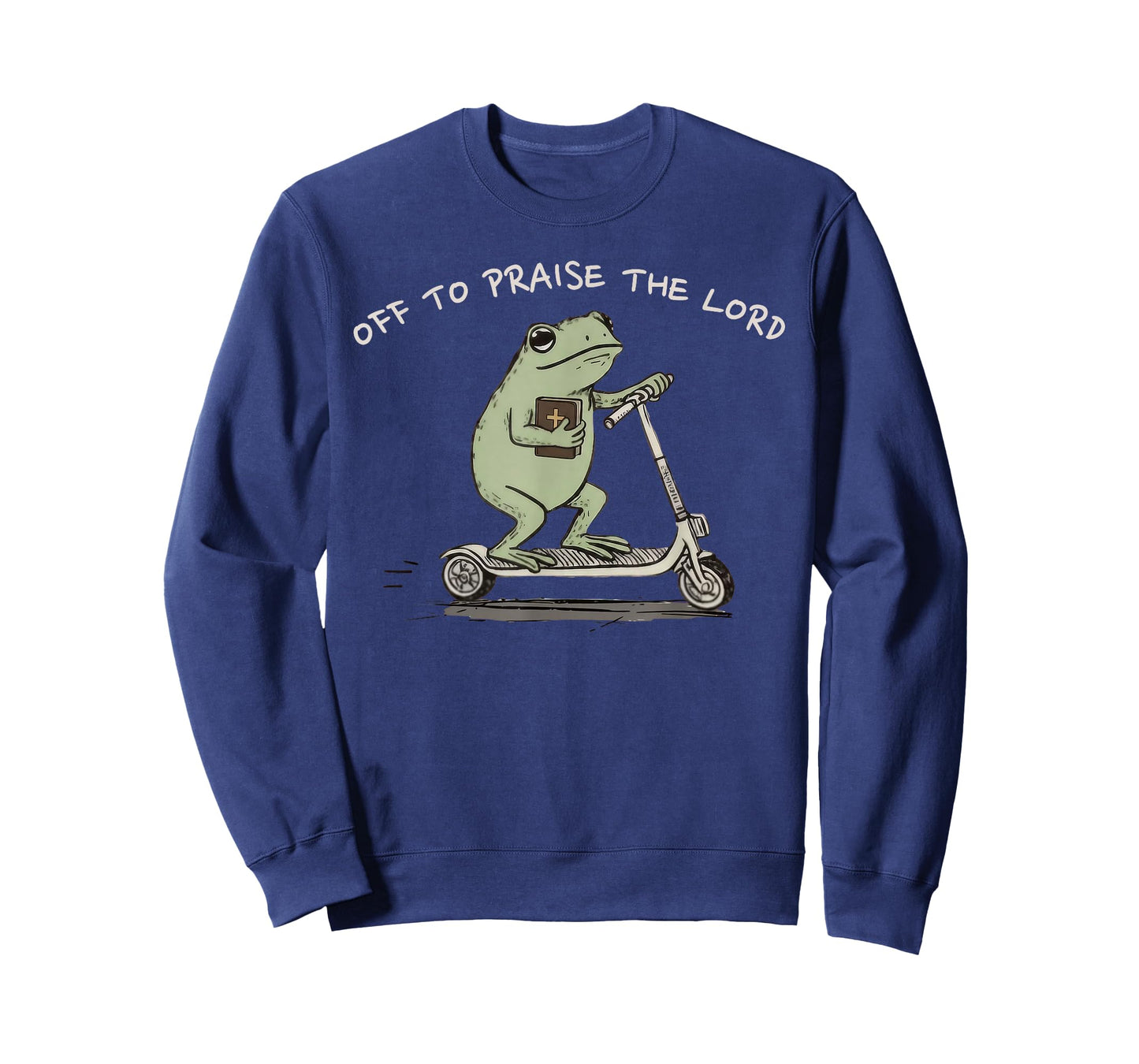 Funny Frog Off to Praise The Lord Christian Scooter T-Shirt
