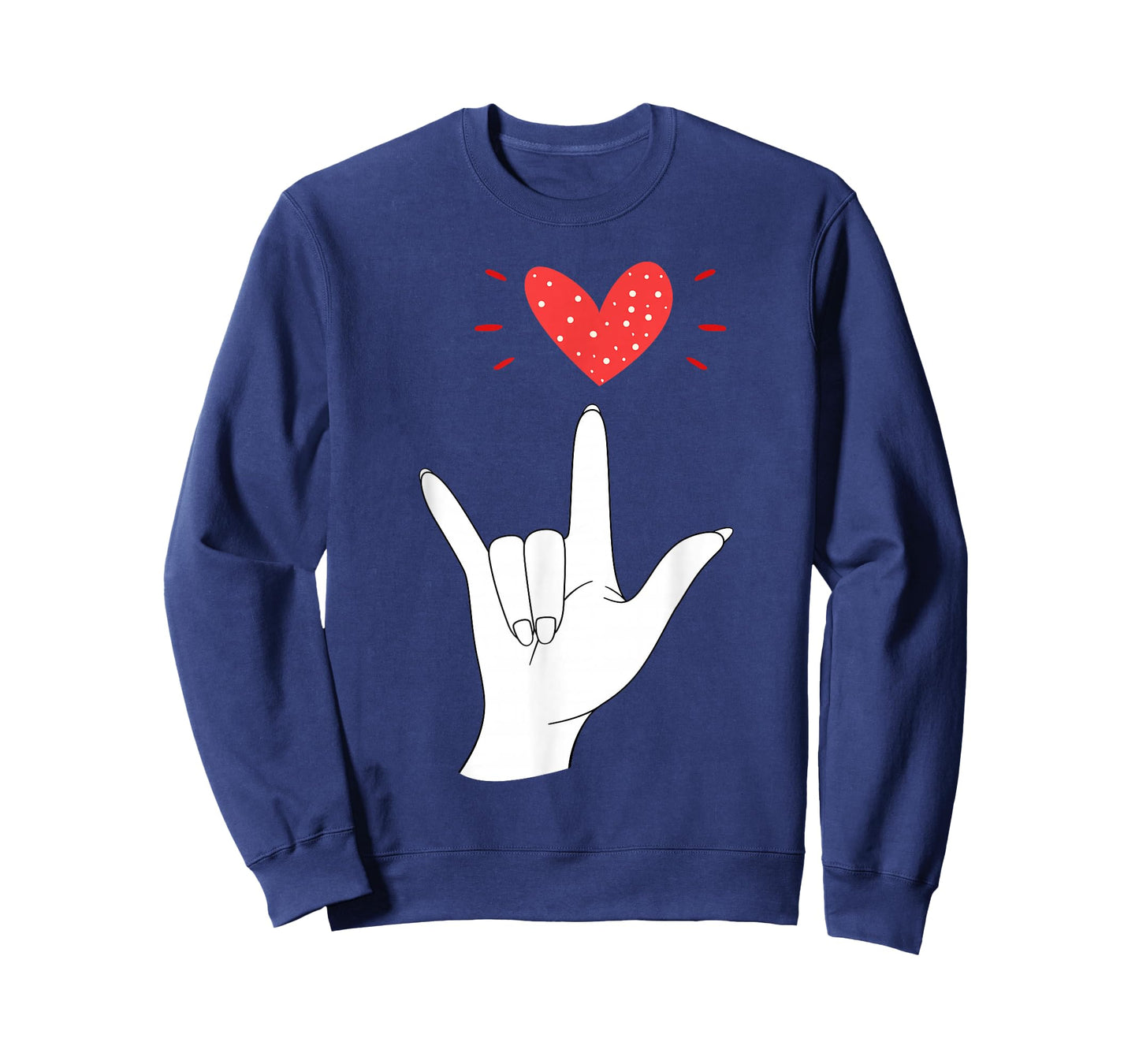 Valentines Day I Love You Hand Sign ASL Heart Women Men Kids T-Shirt