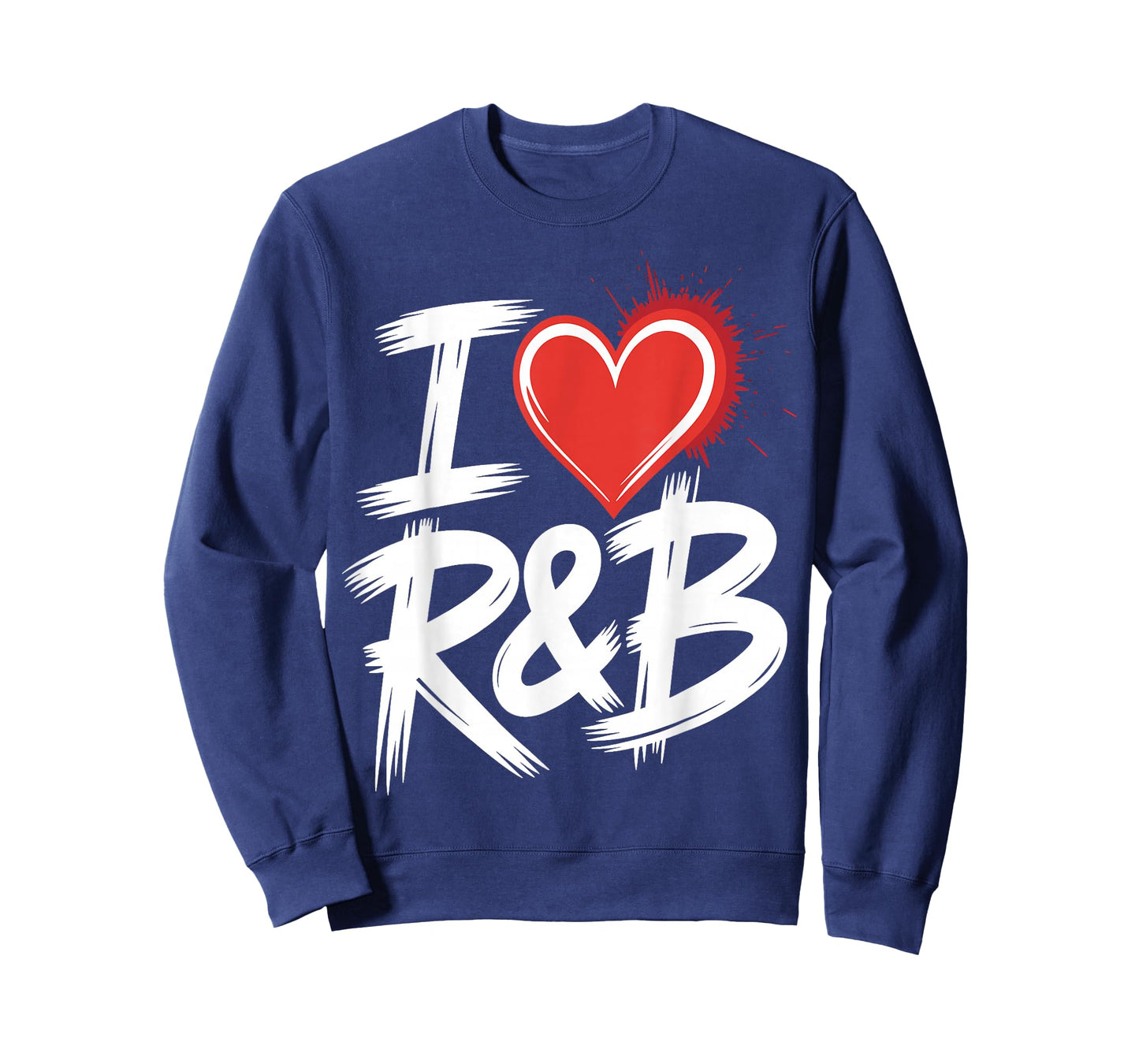 I Love R&B Bold Grunge Heart T-Shirt